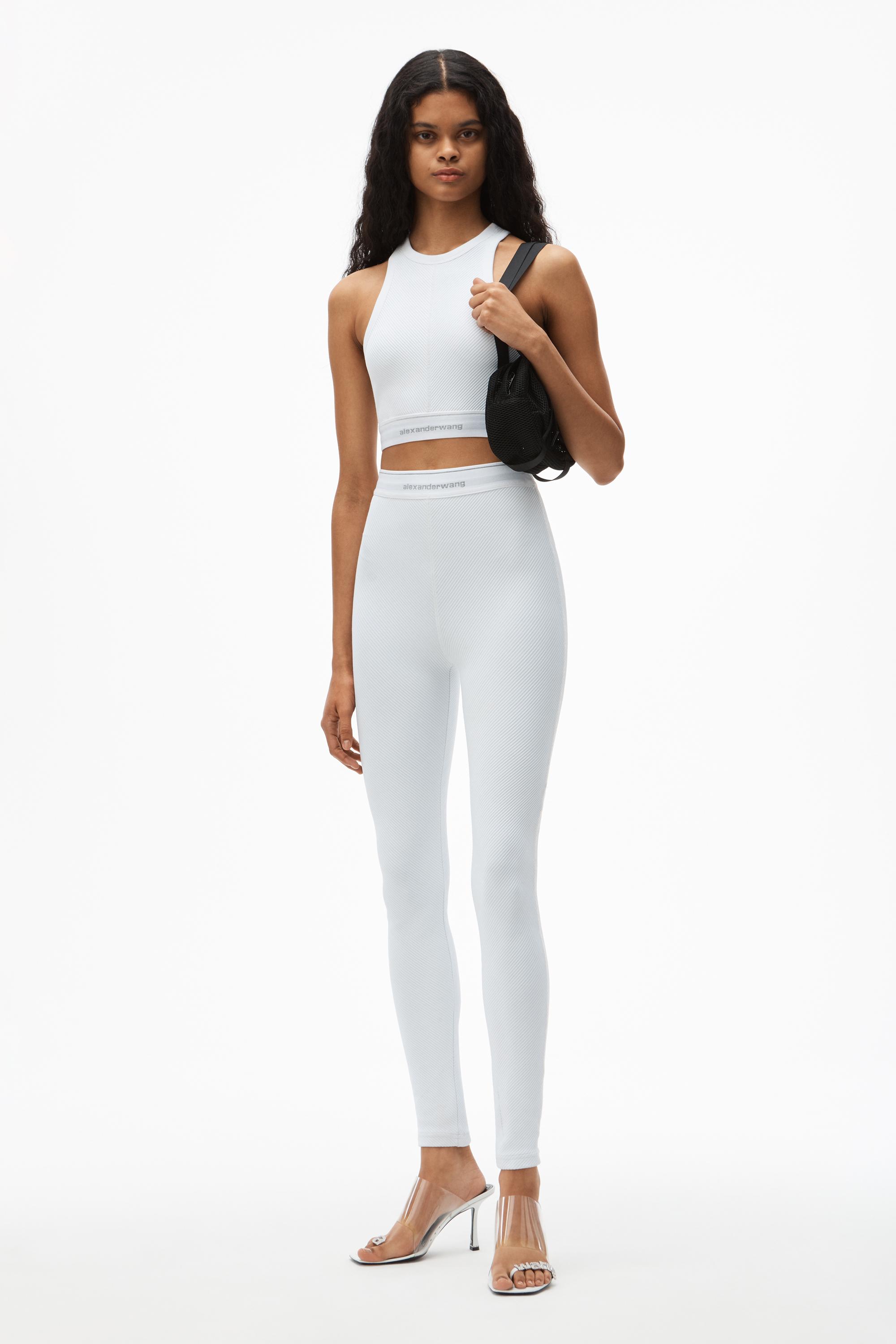 Alexander Wang Reflective Logo LEGGING In Stretch Knit in White | Lyst