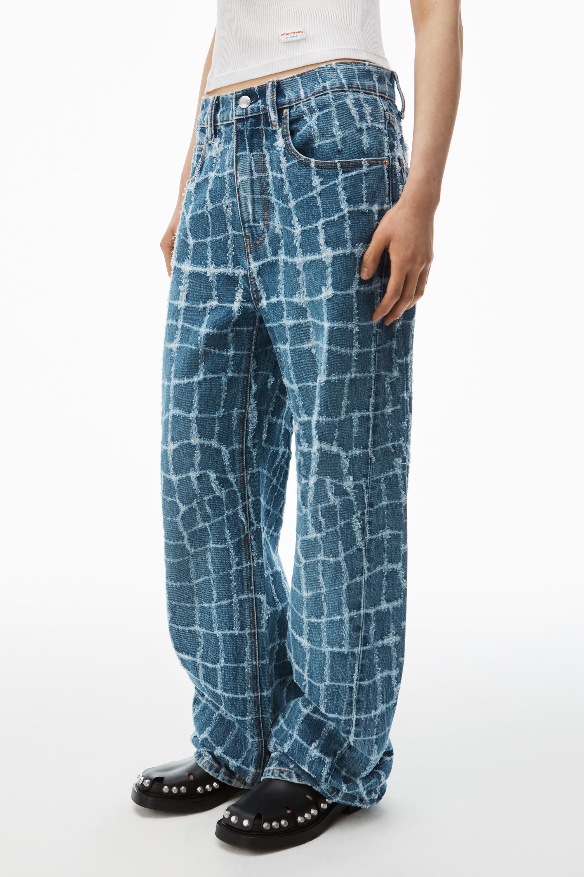 Alexander Wang Laser-distressed Denim Jeans in Blue | Lyst