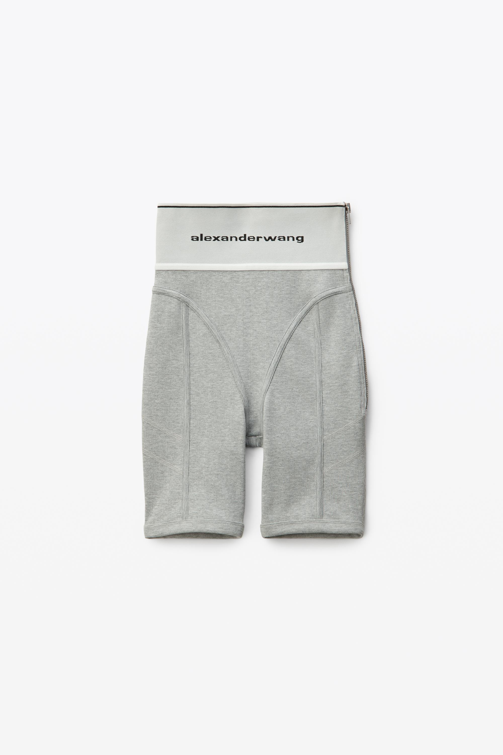 Logo Elastic Bike Short in Heather Grey 