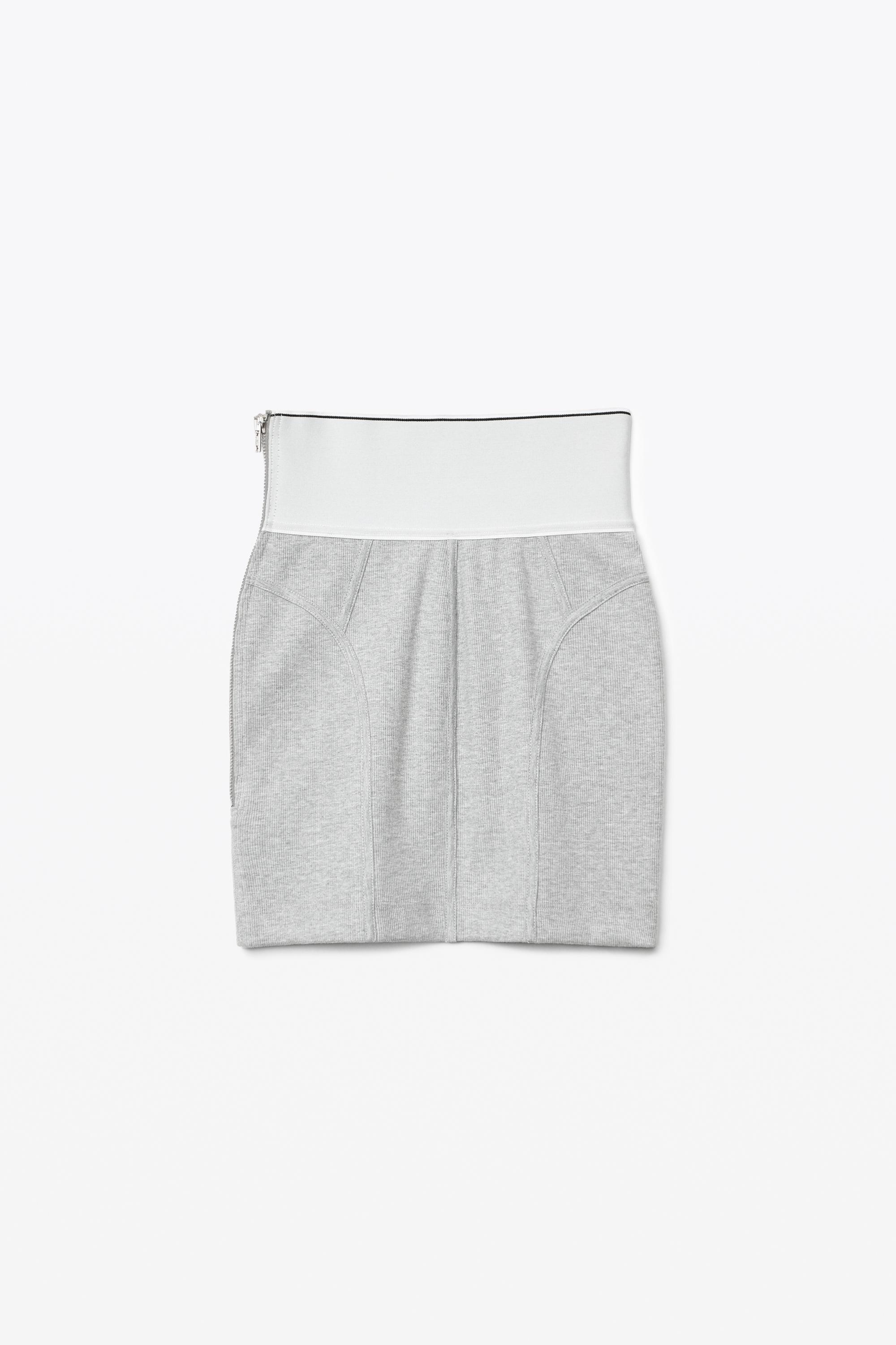 Alexander Wang Logo Elastic Skirt in Gray | Lyst