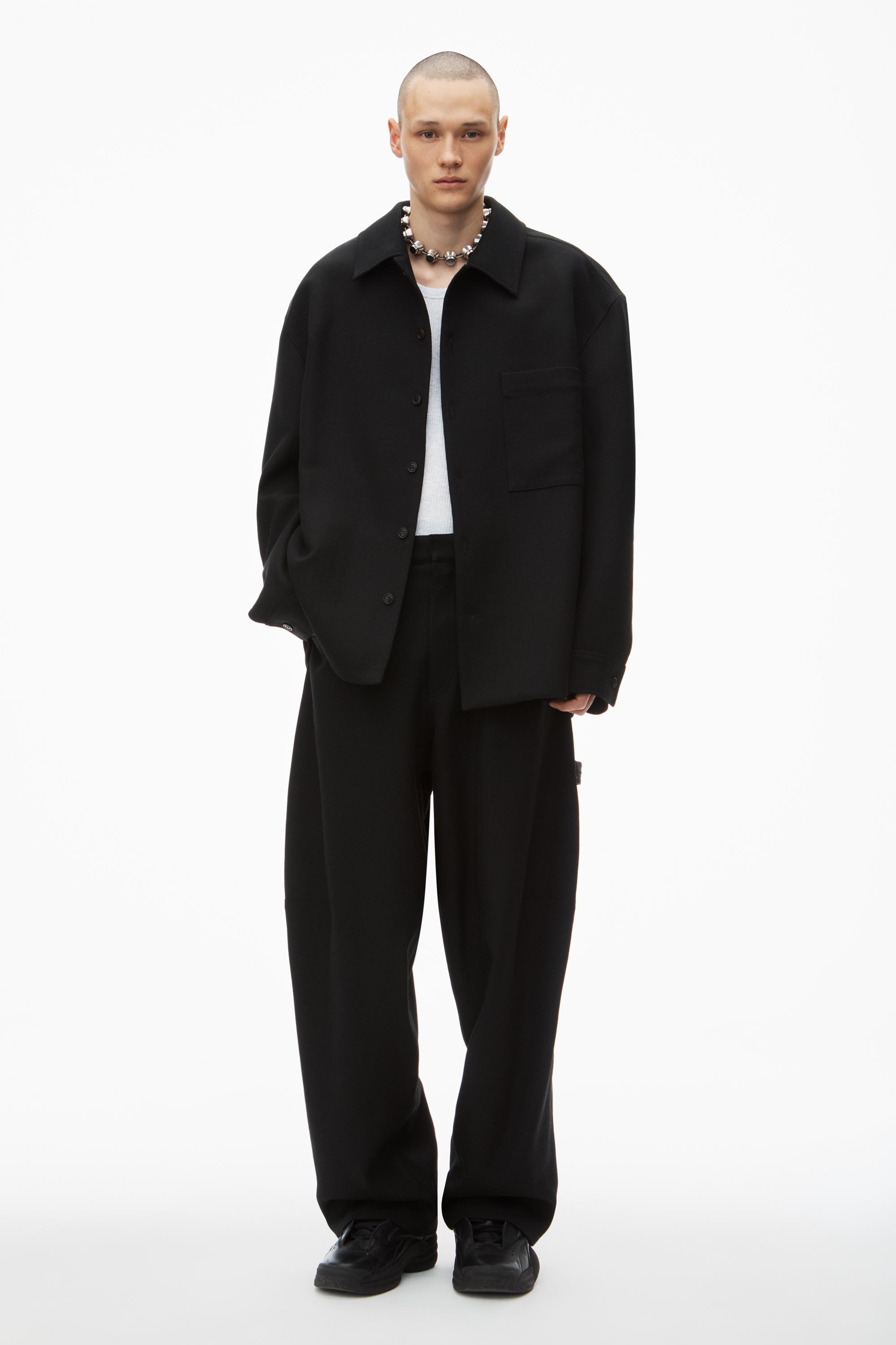 Alexander Wang Oversized Tailored Shirt Jacket In Wool in Black