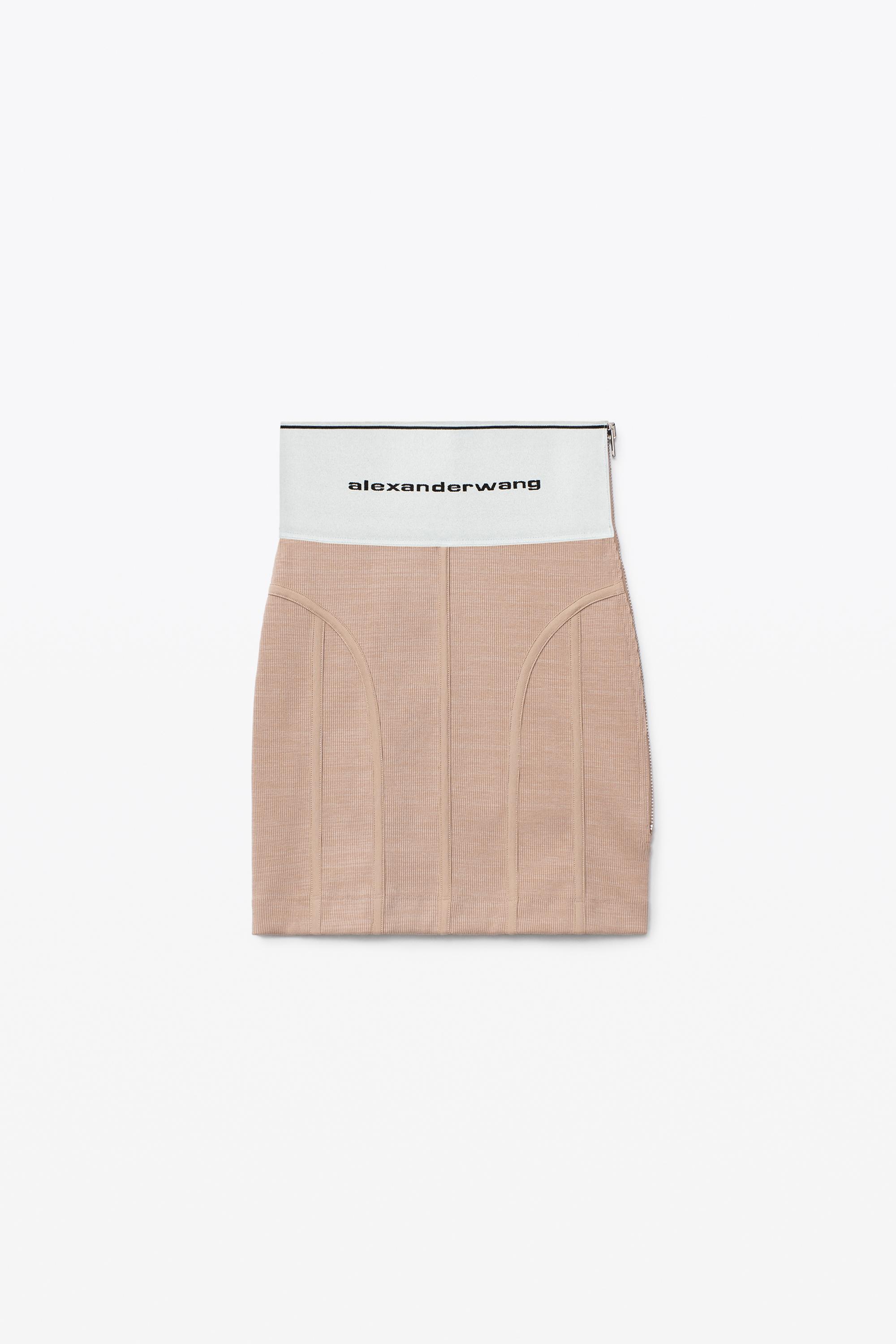 Alexander Wang Logo Elastic Skirt in Natural | Lyst Australia