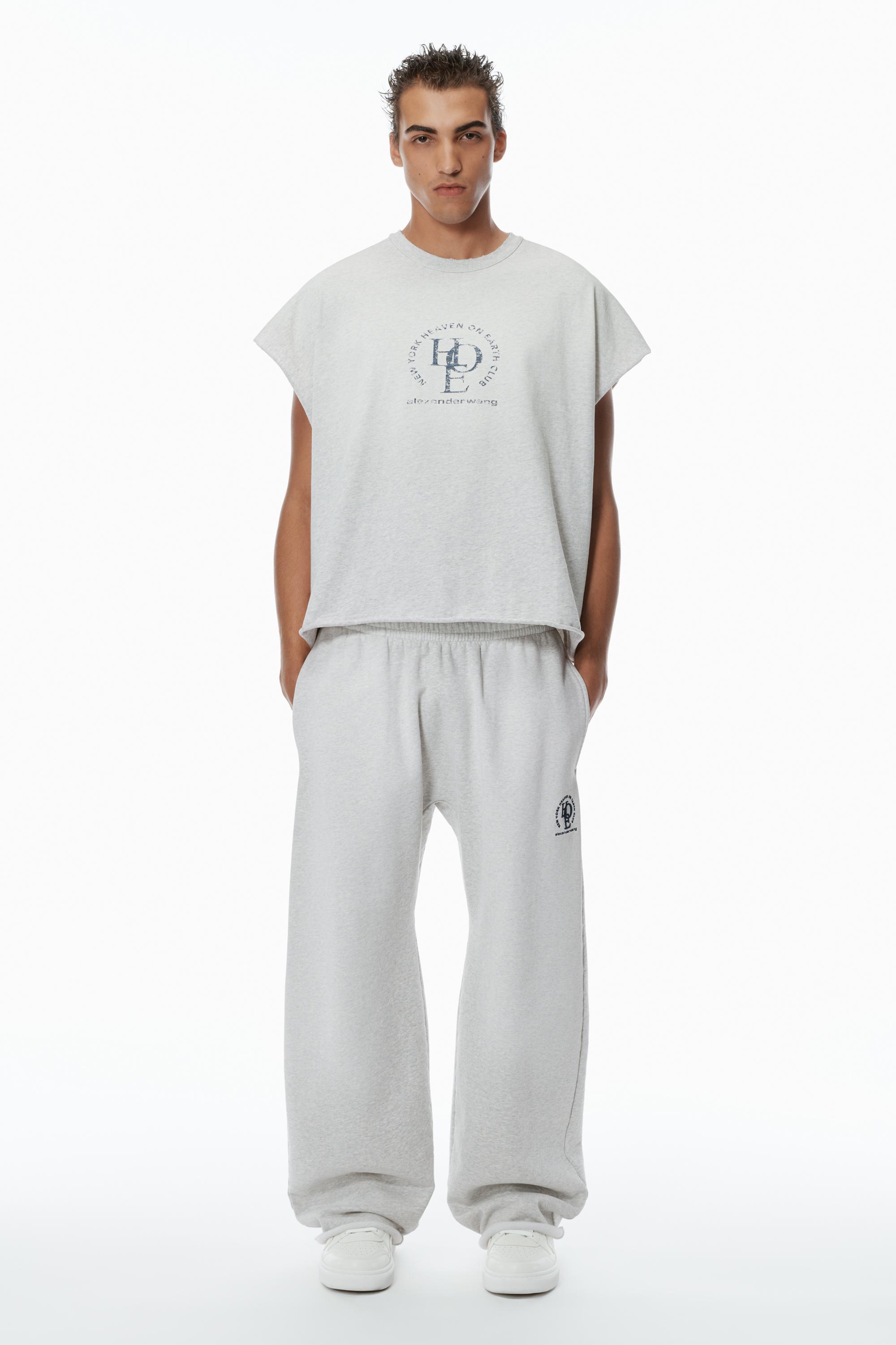 Alexander Wang Unisex Logo Oversized Cotton Terry Sweatpants in 