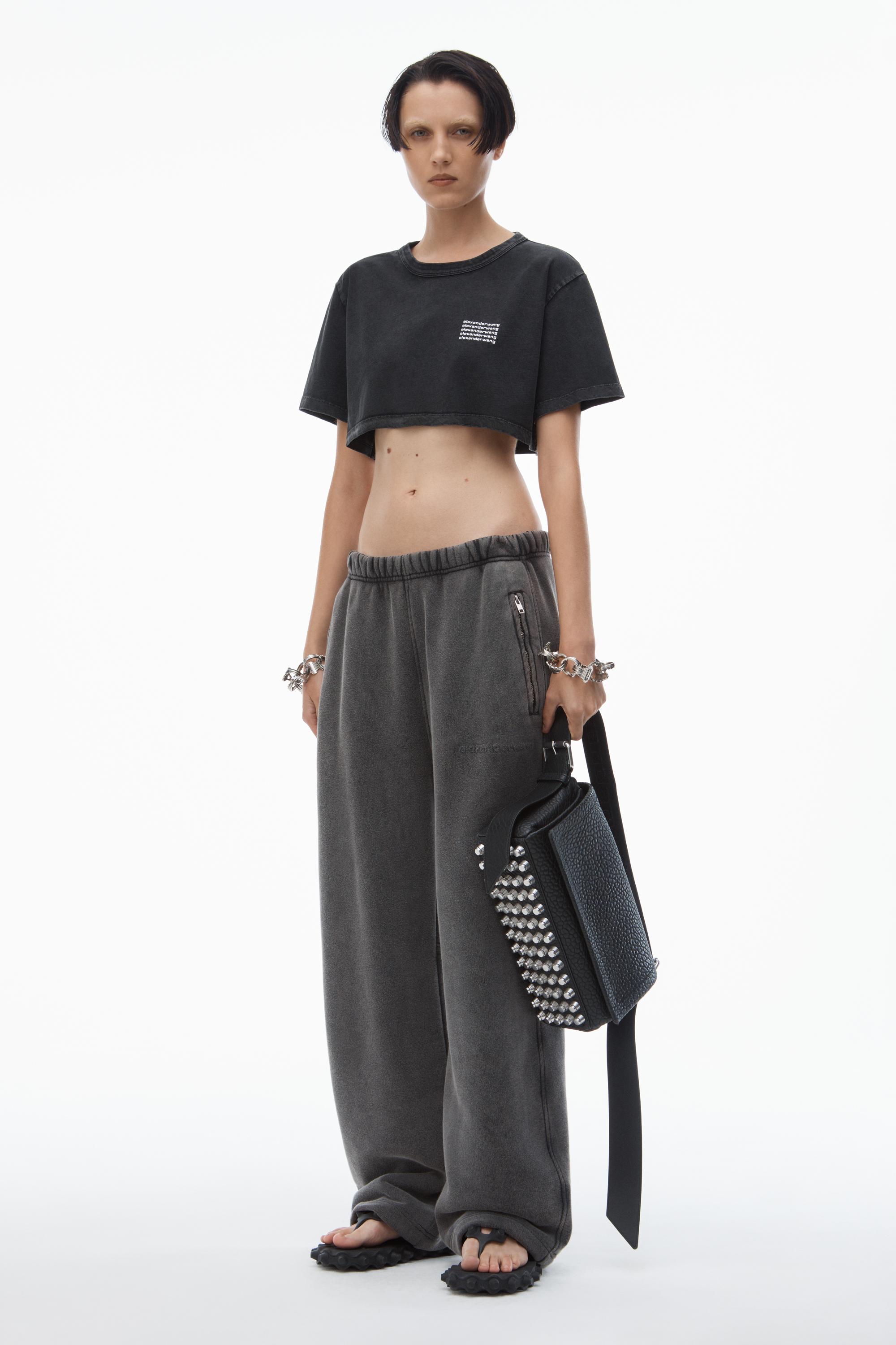ACID WASH TEE IN HIGH TWIST JERSEY in ACID BLACK