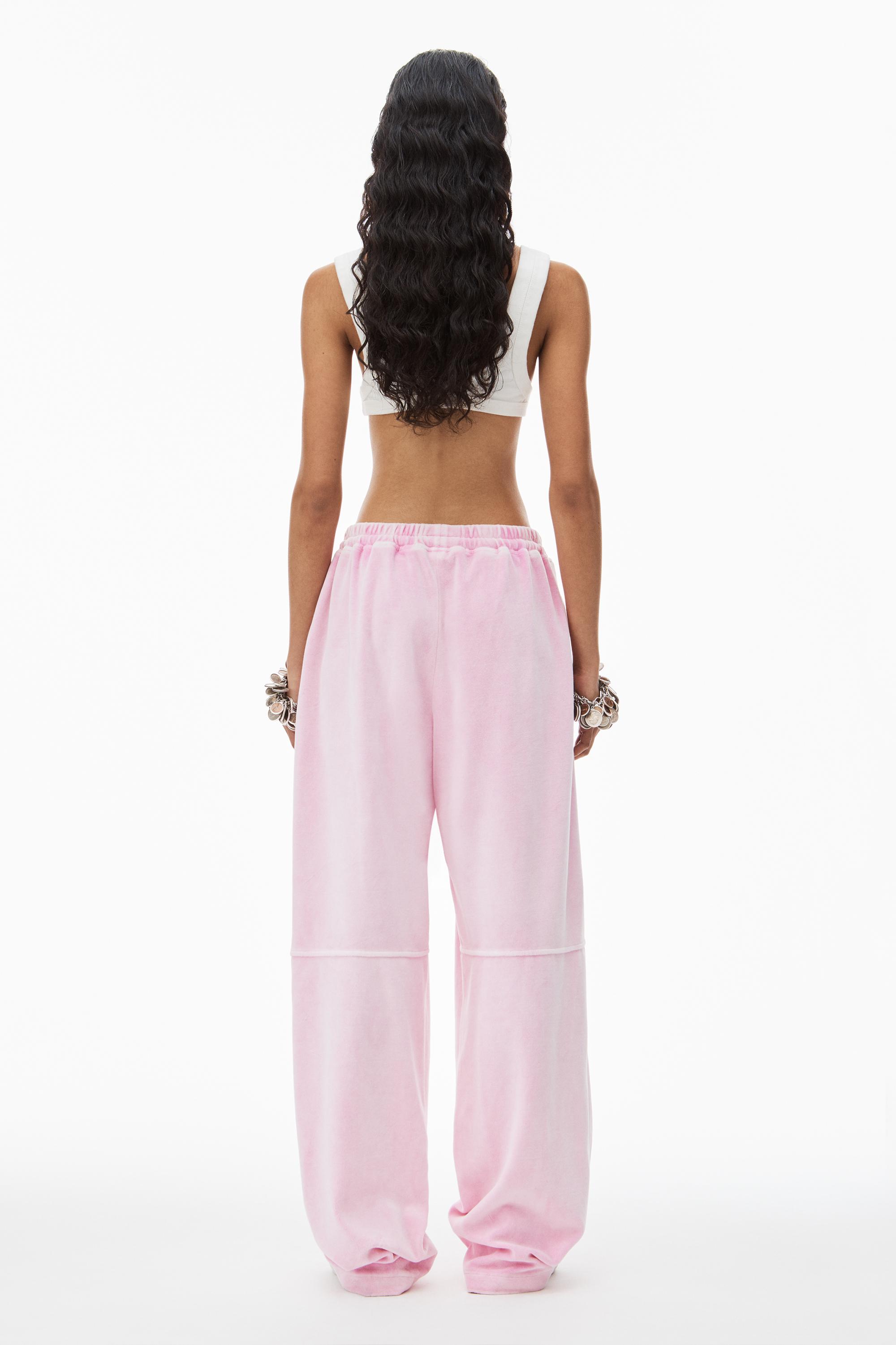 Alexander Wang Apple Logo Track Pant In Velour in Pink | Lyst 