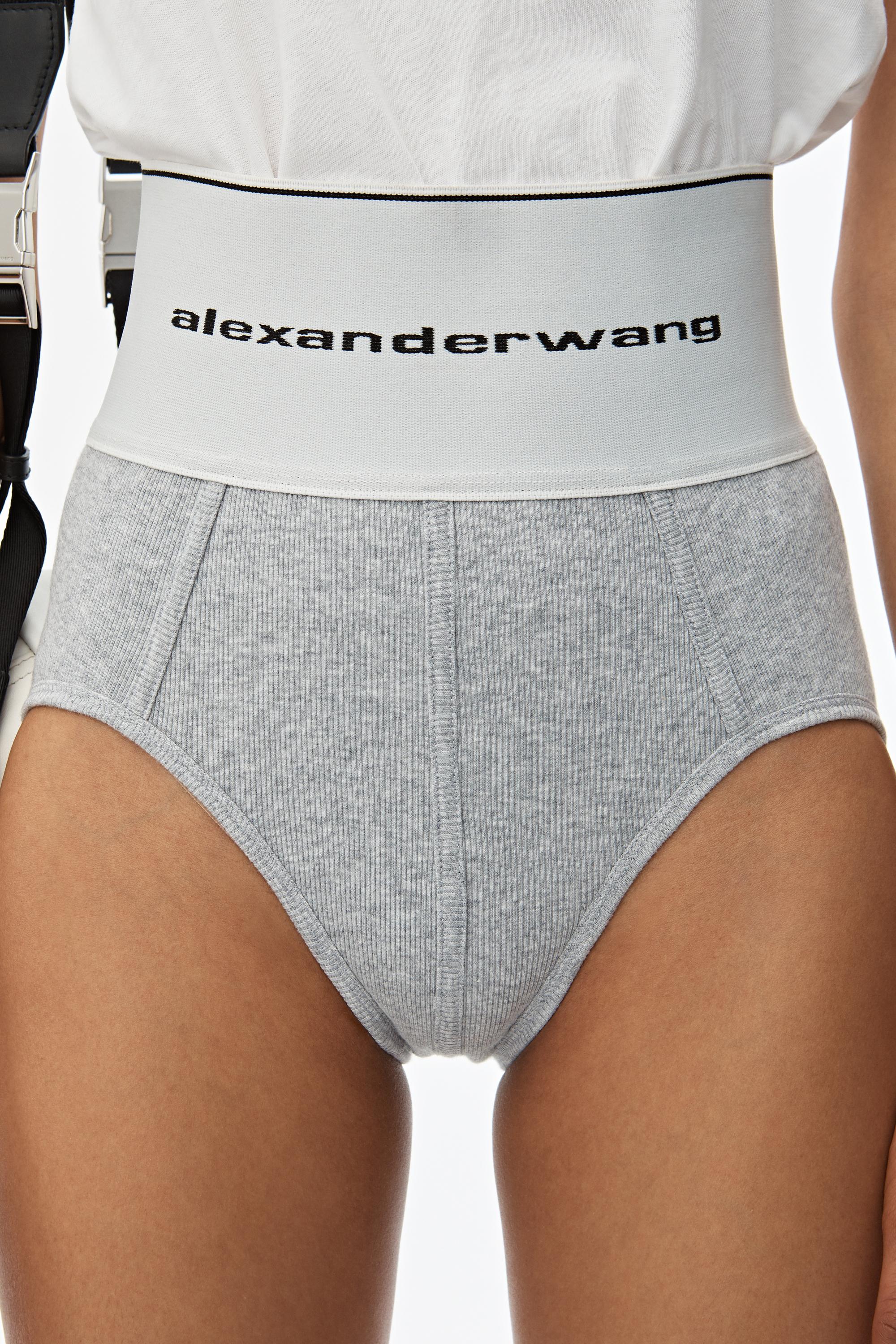 Alexander Wang Cotton Logo Elastic Underwear in Grey (Grey) | Lyst 