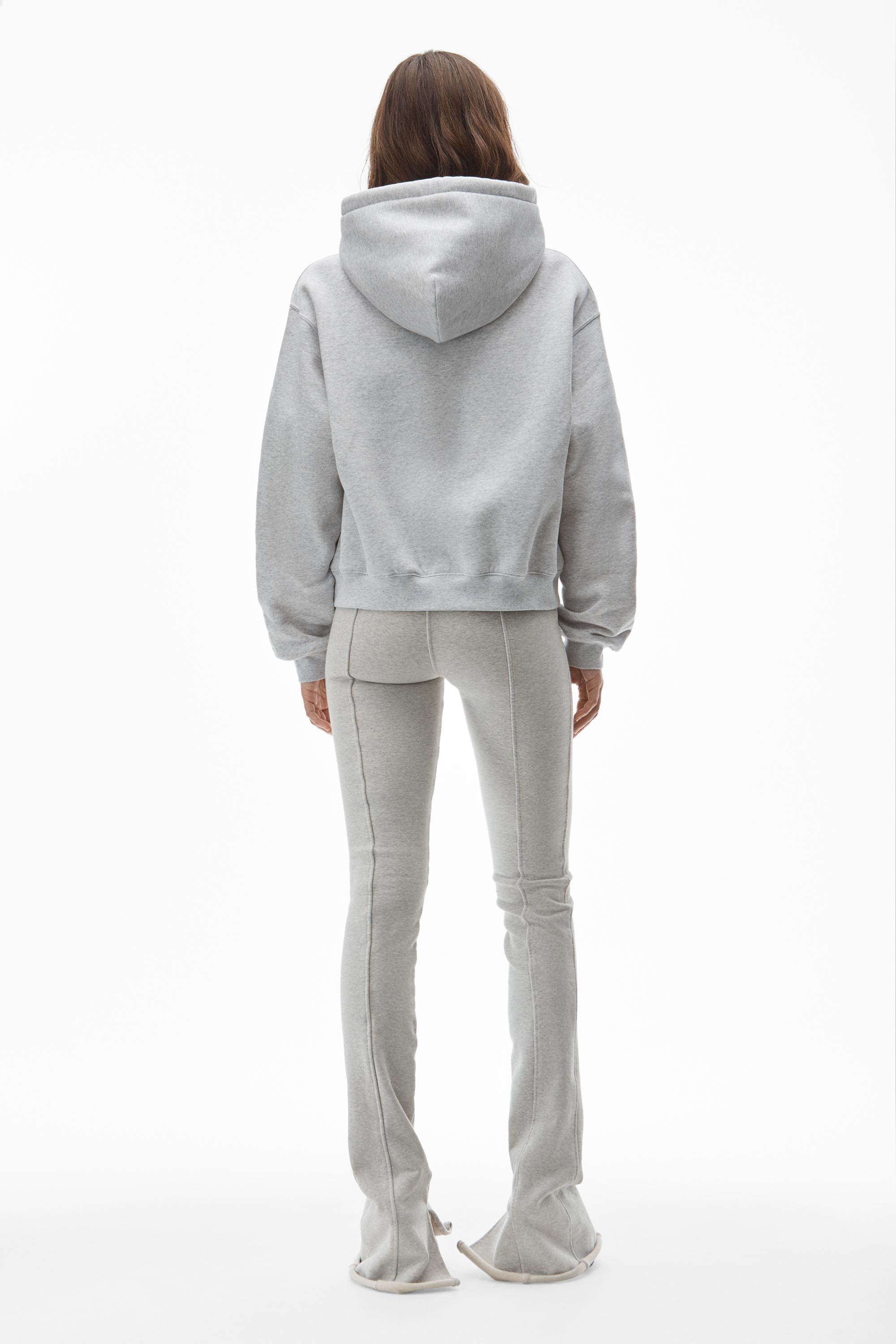 Alexander Wang Cotton Puff Logo Hoodie In Structured Terry in 