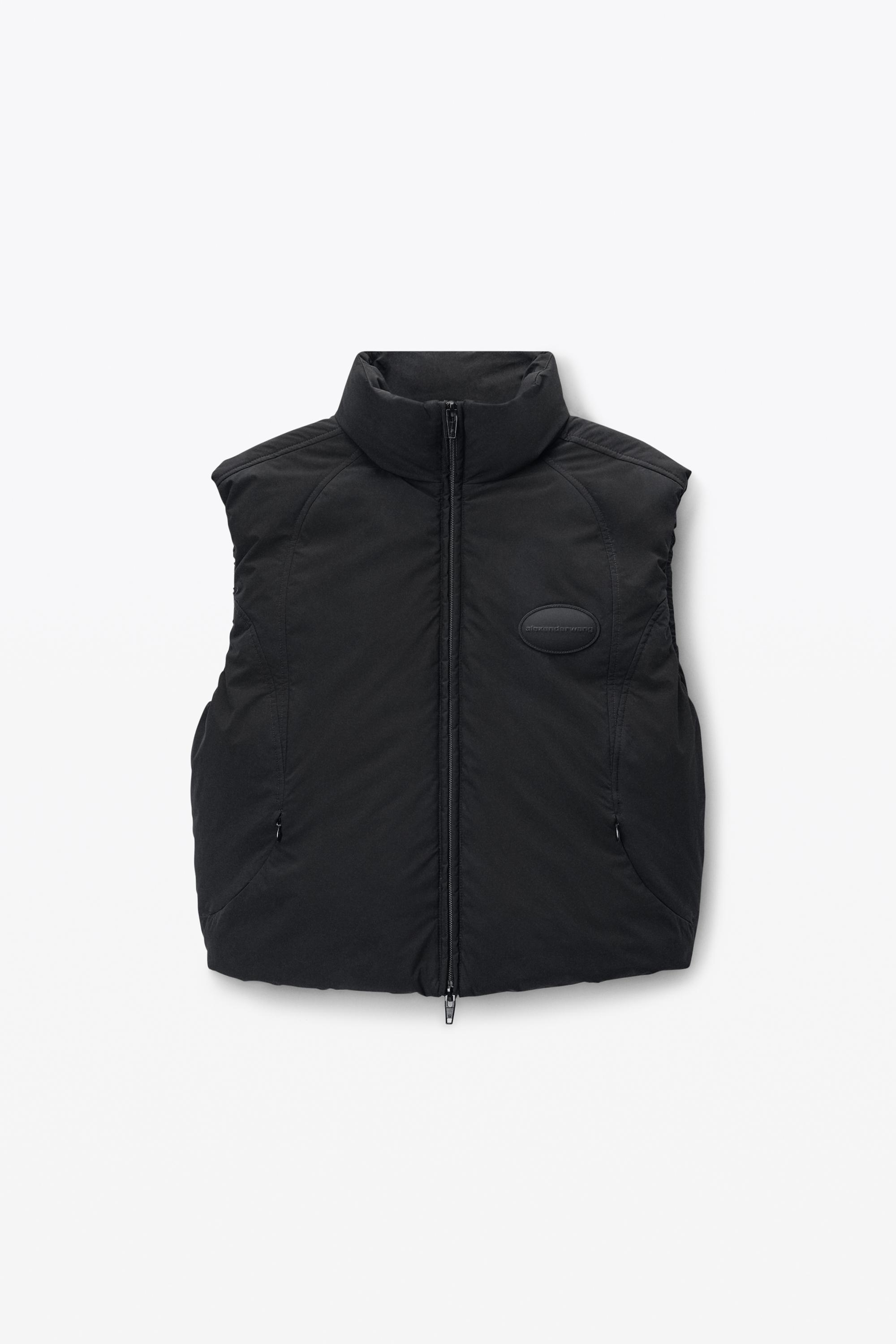 【Alexander Wang】Puffer Vest with Logo Patch Alexander Wang Puffer Vest With Logo Patch in Black | Lyst