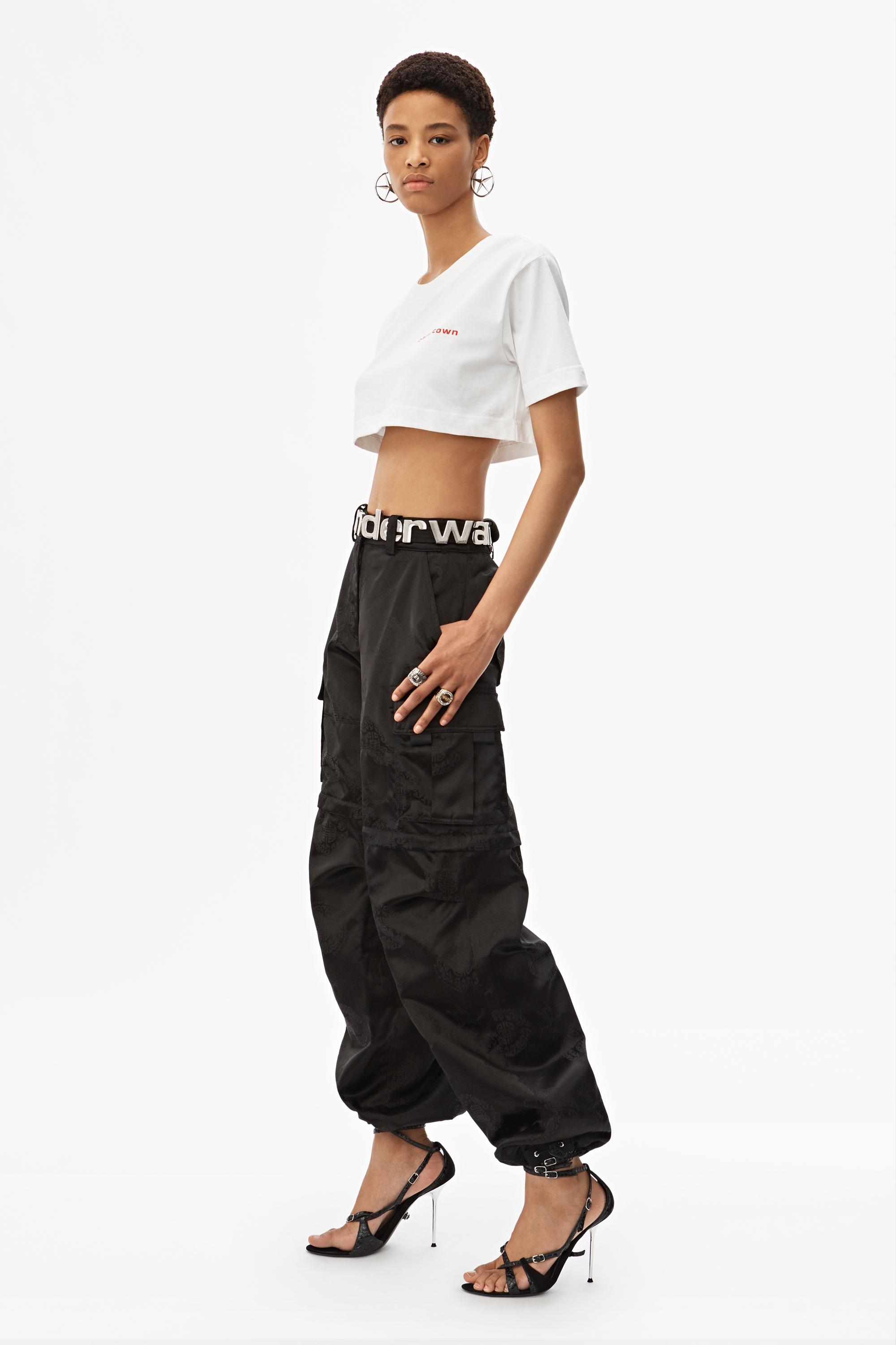 Alexander Wang Cotton Chinatown Cropped T-shirt in White - Lyst