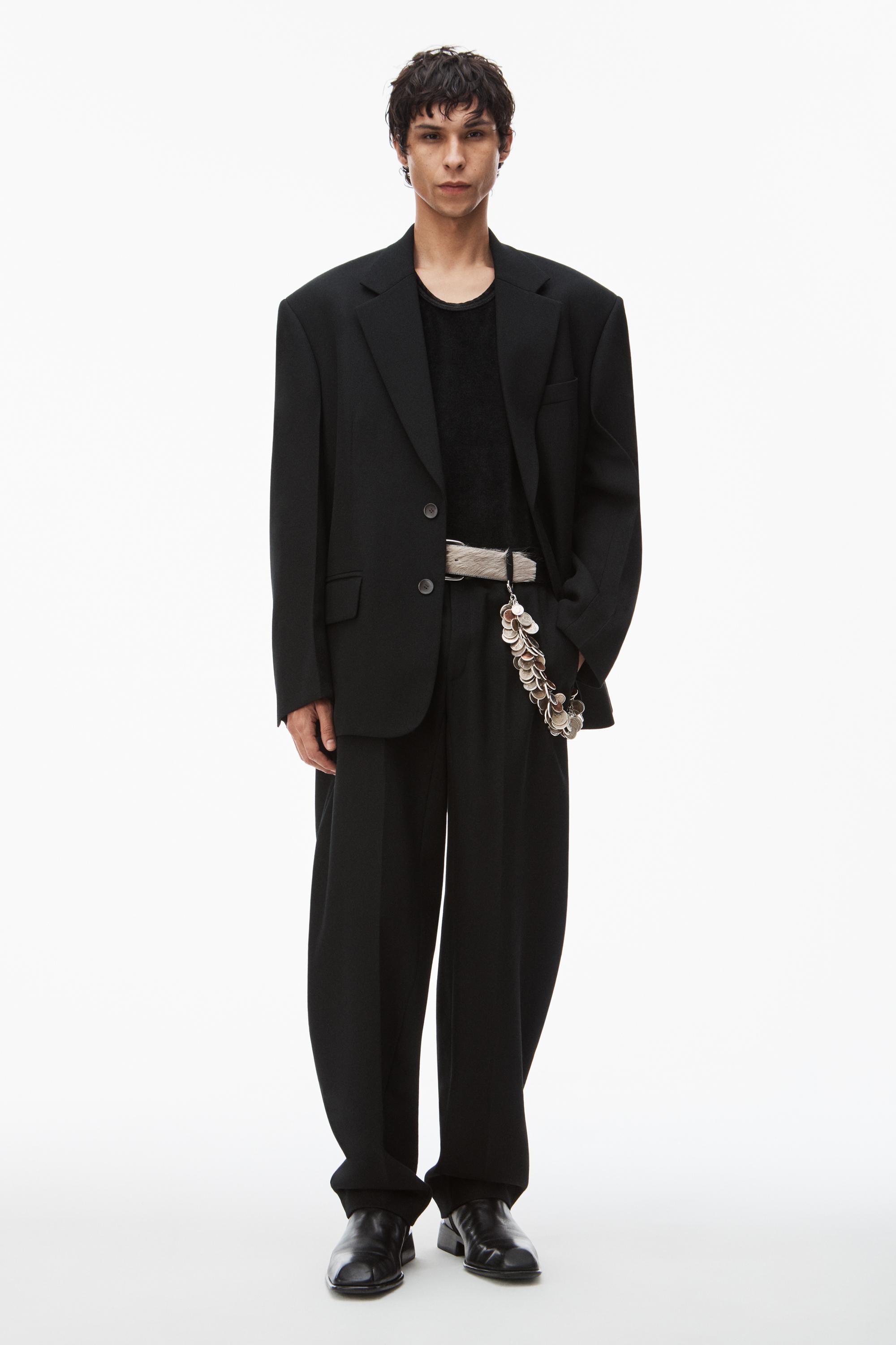 Alexander Wang Notch Lapel Tailored Blazer In Wool in Black