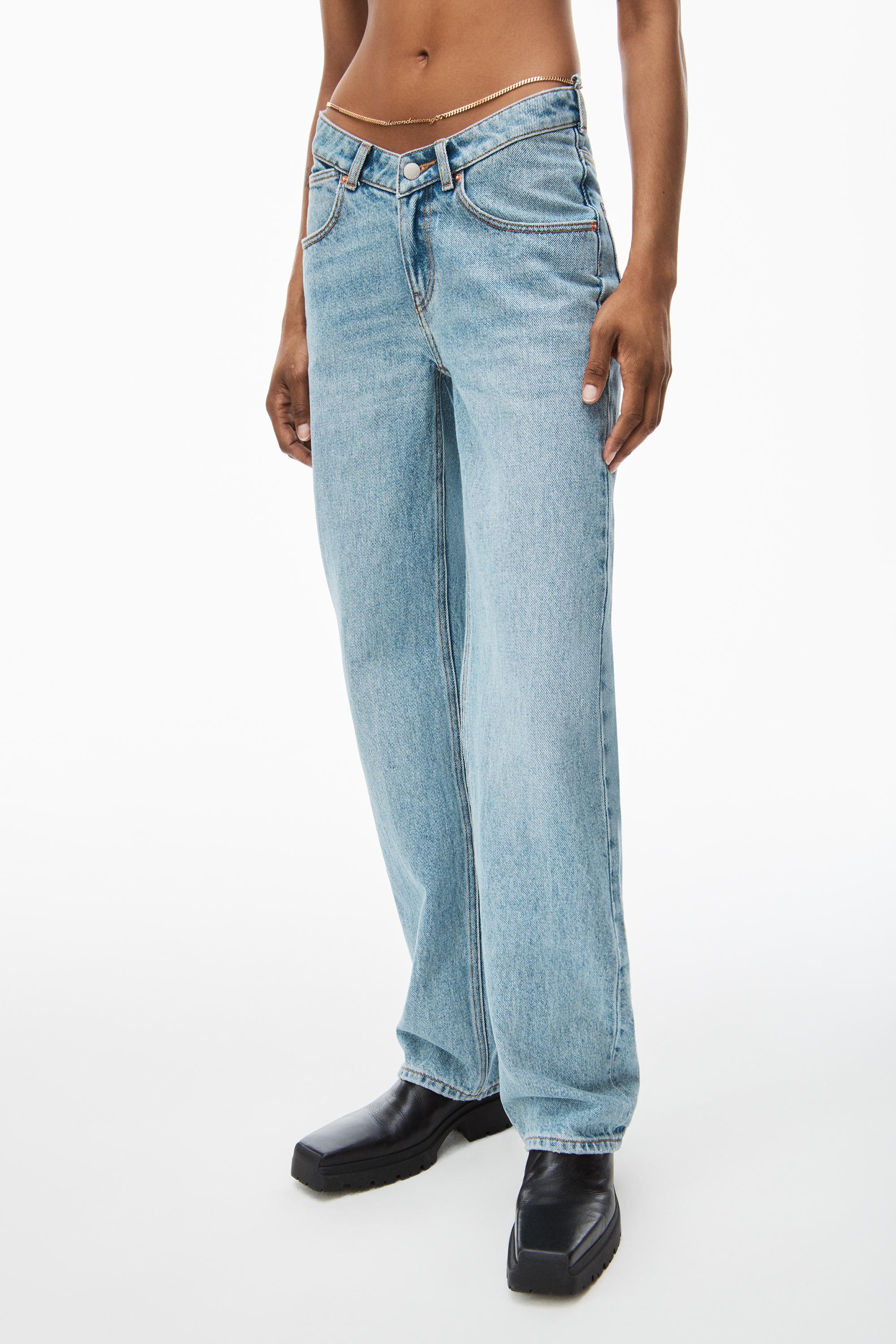 Alexander Wang ☆ブルー Nameplate V-Front ジーンズ alexander-wang-VINTAGE-FADED-