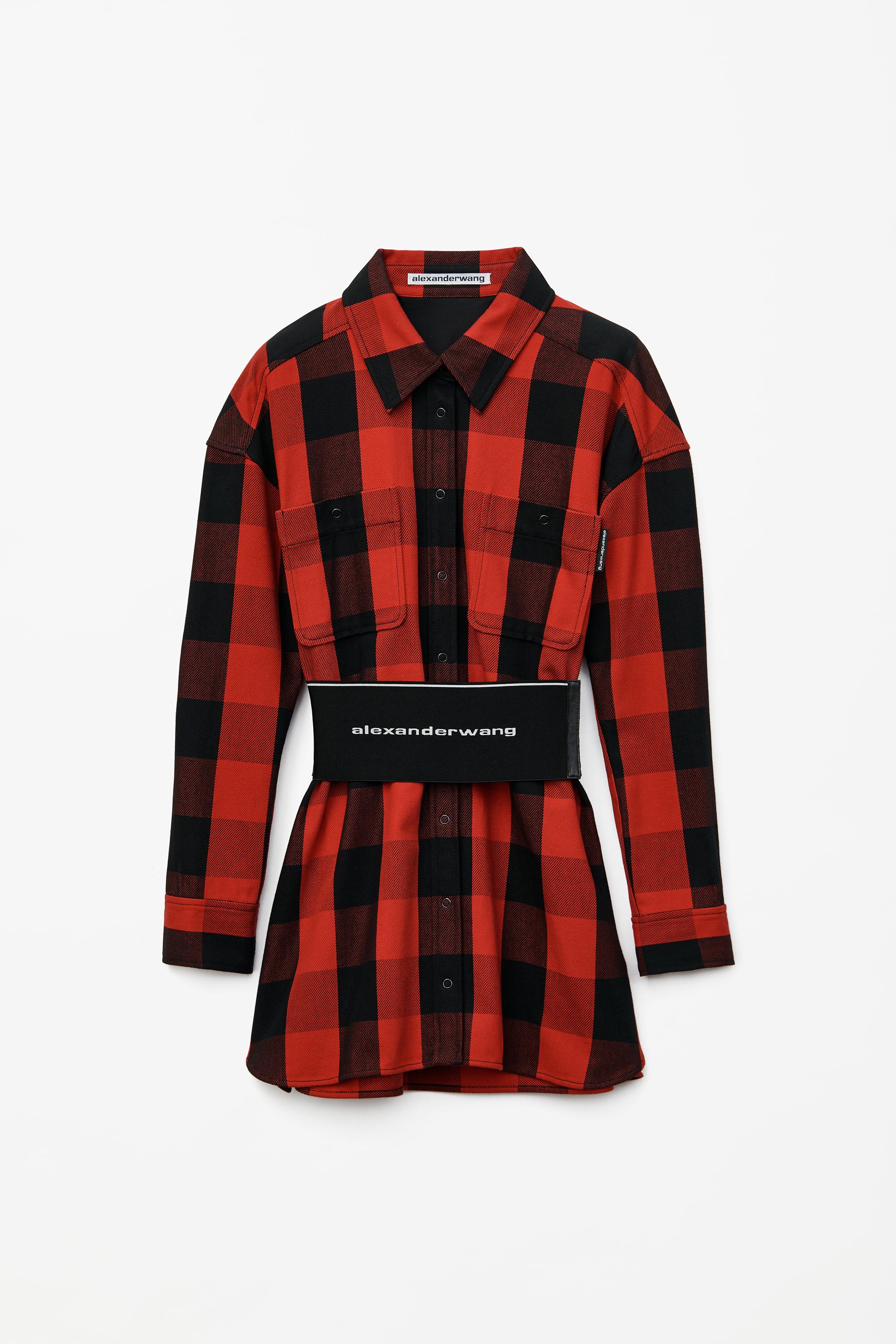 alexander wang plaid shirt dress