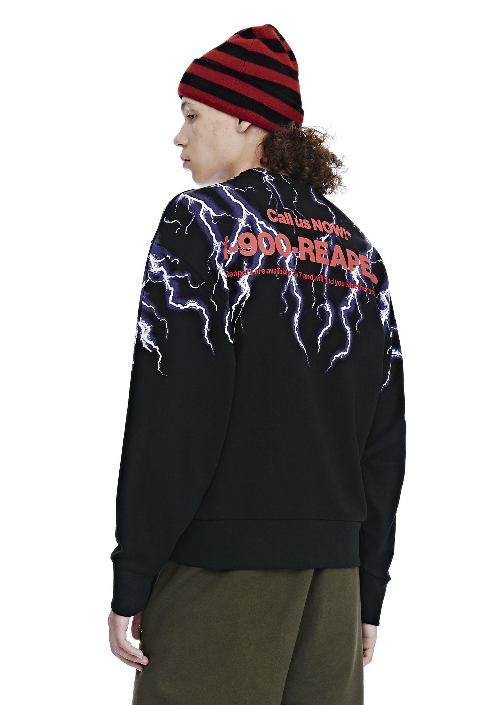Alexander Wang Cotton Lightning Collage Sweatshirt in Black for Men - Lyst