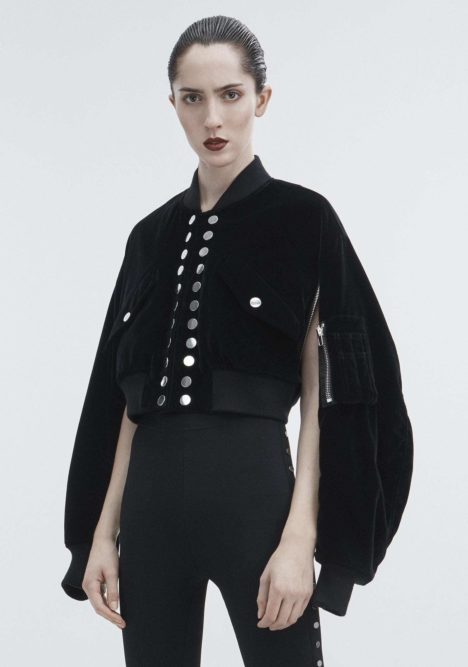 alexander wang cropped bomber jacket