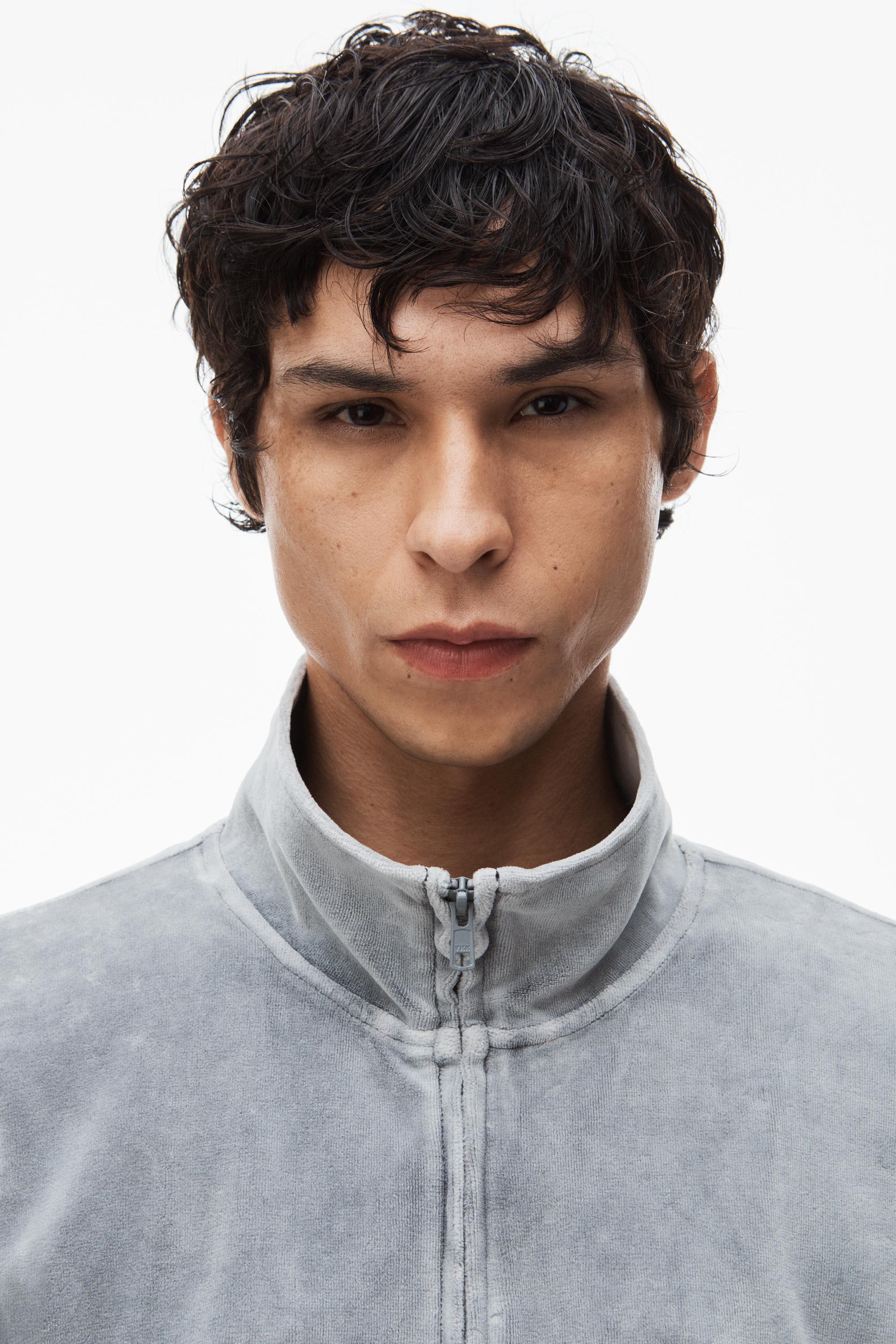 Alexander Wang Logo Track Jacket In Velour in Gray for Men Alexander Wang Logo Track Jacket In Velour in Gray for Men