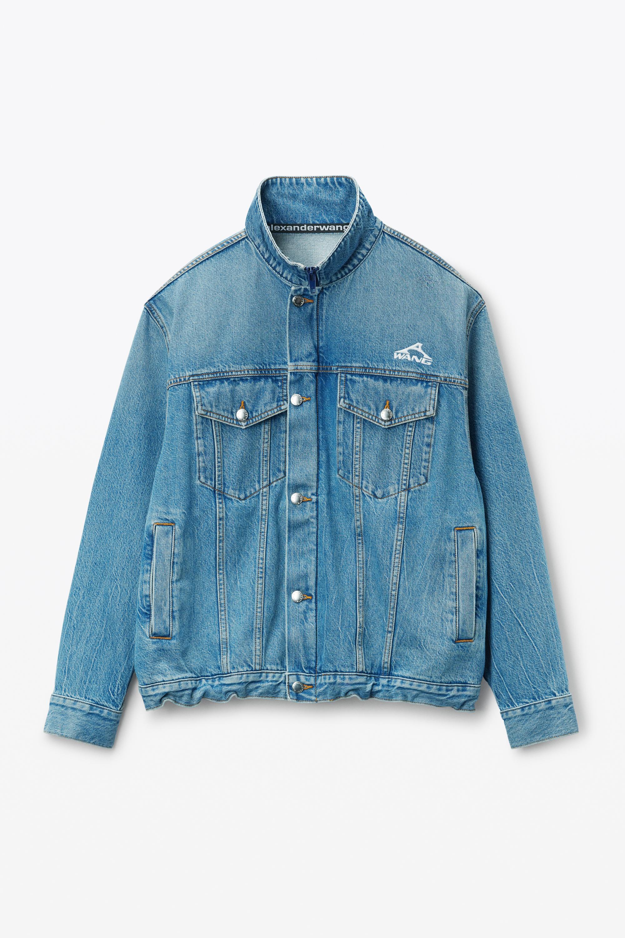 Alexander Wang Regen Lightweight Denim Track Jacket in Blue | Lyst