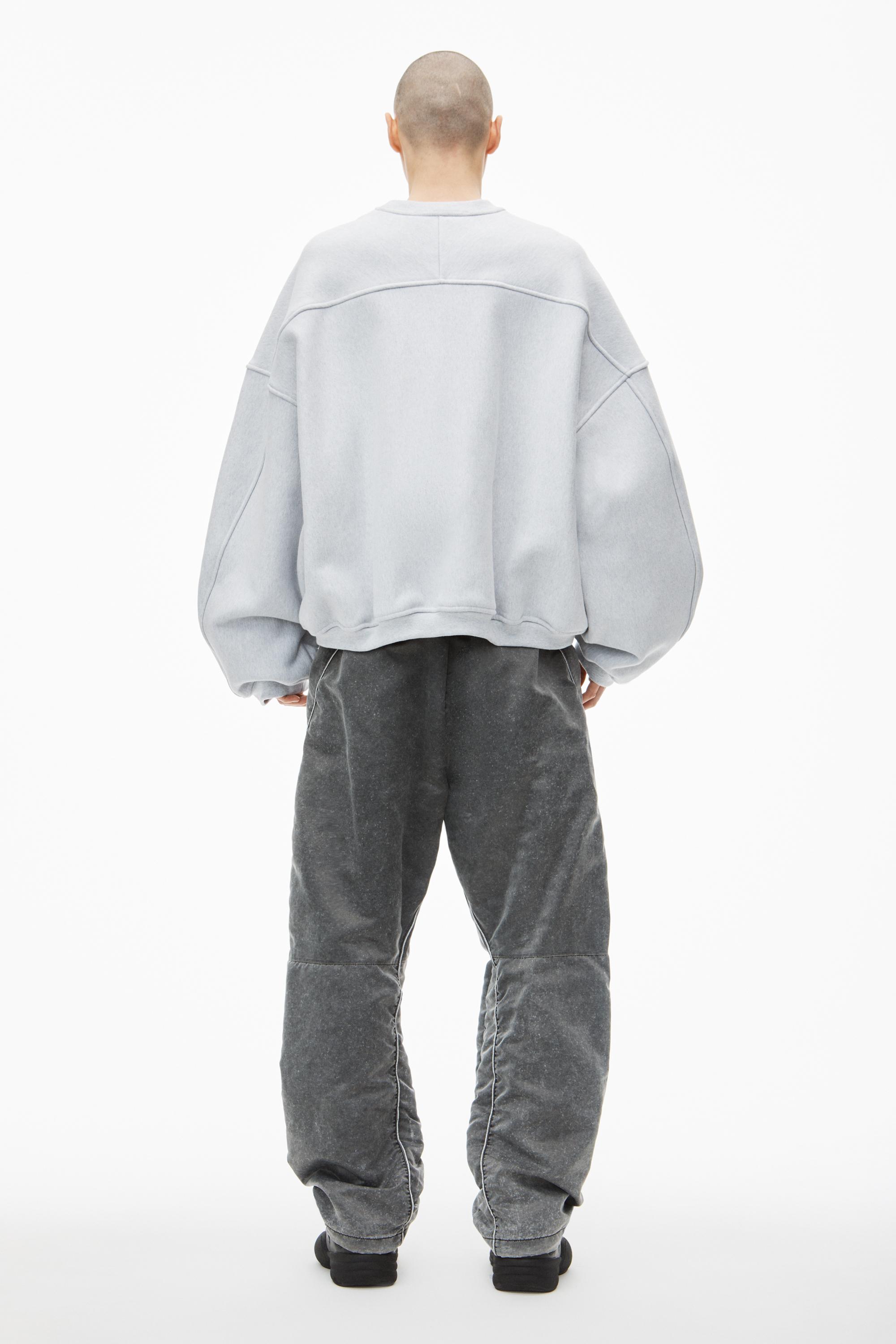 Alexander Wang Logo Embroidered Oversized Sweatshirt in Gray for 