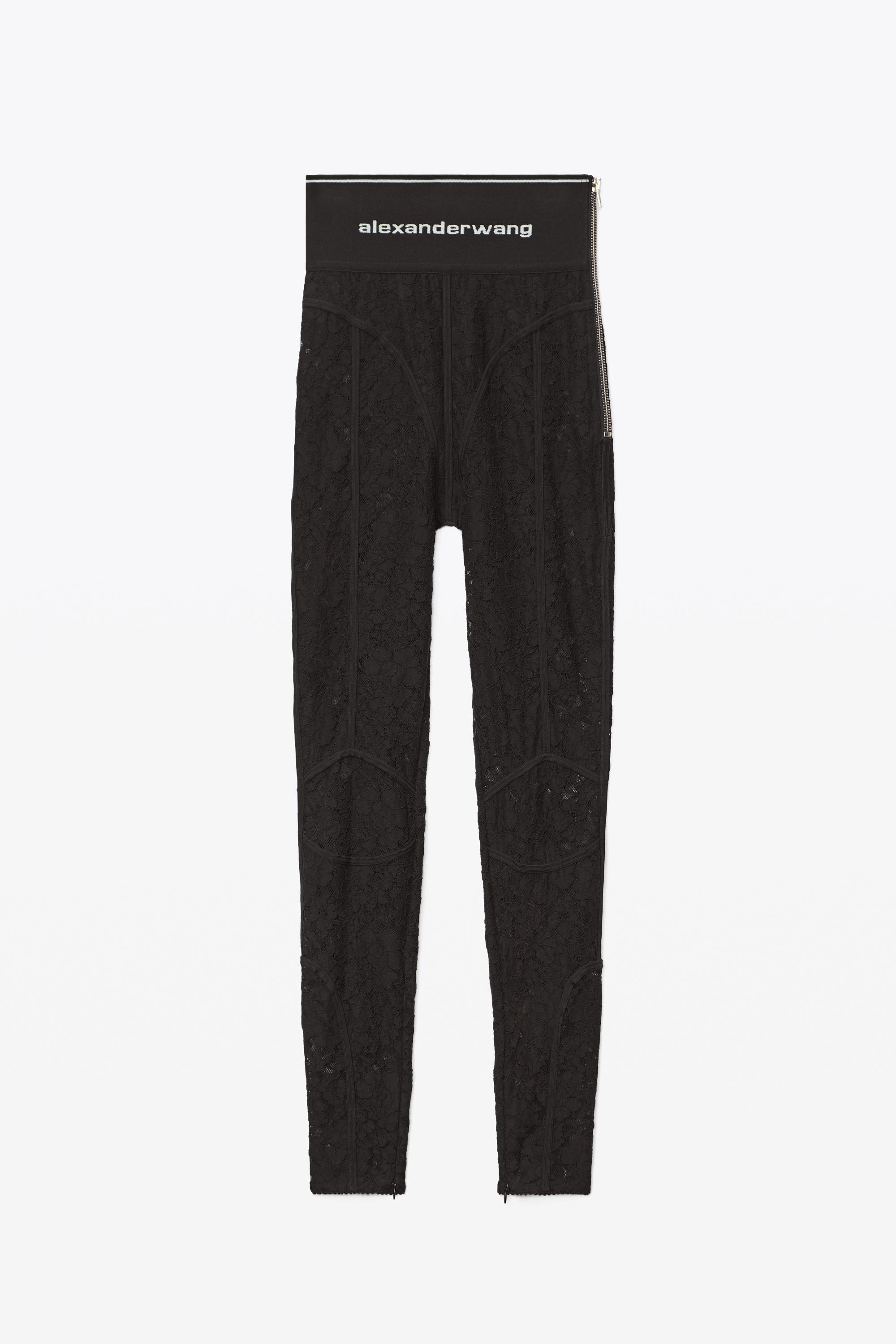Casual trousers Alexander Wang - Elastic leggings with logo and