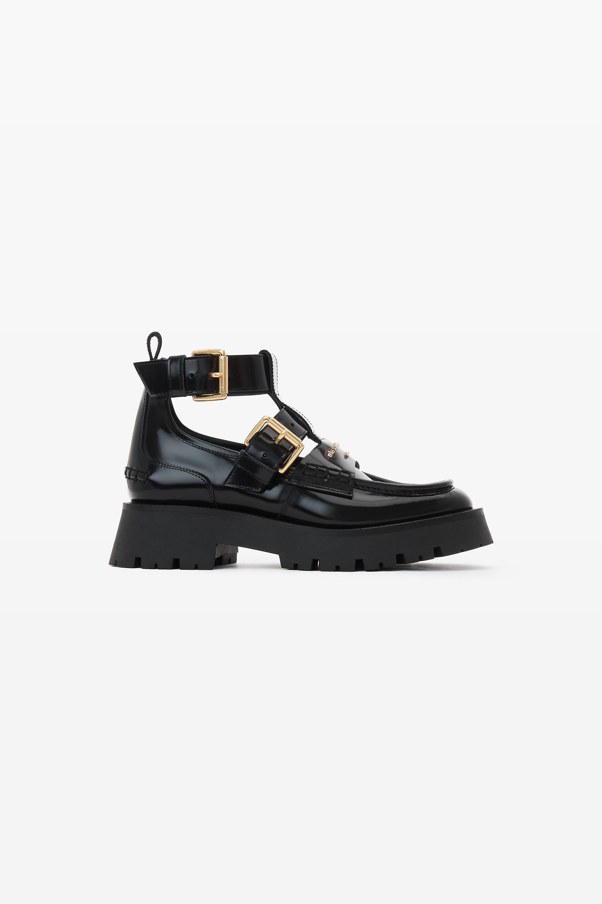 Alexander Wang Carter Lug Ankle Strap Boots in Black | Lyst