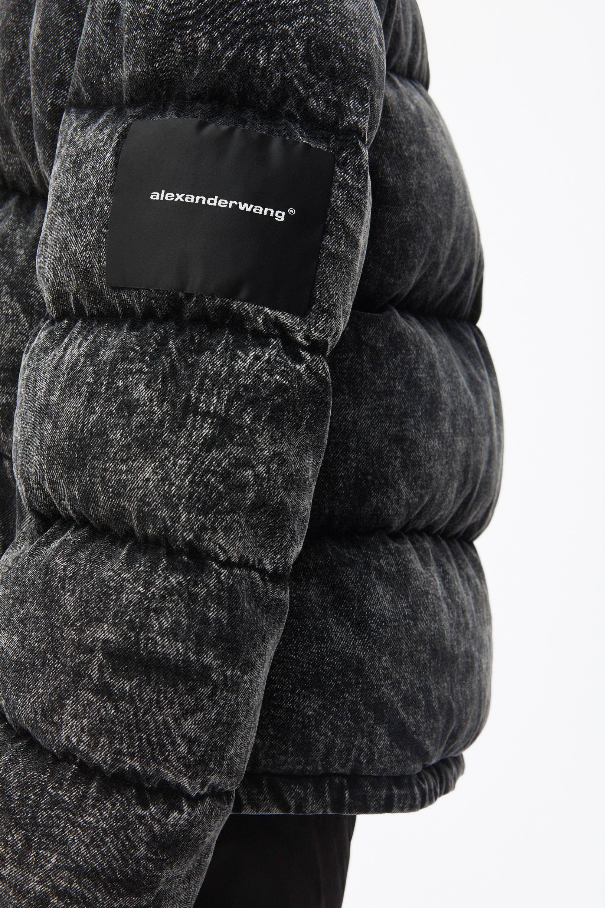 Alexander Wang Acid Wash Puffer Jacket in Gray Lyst