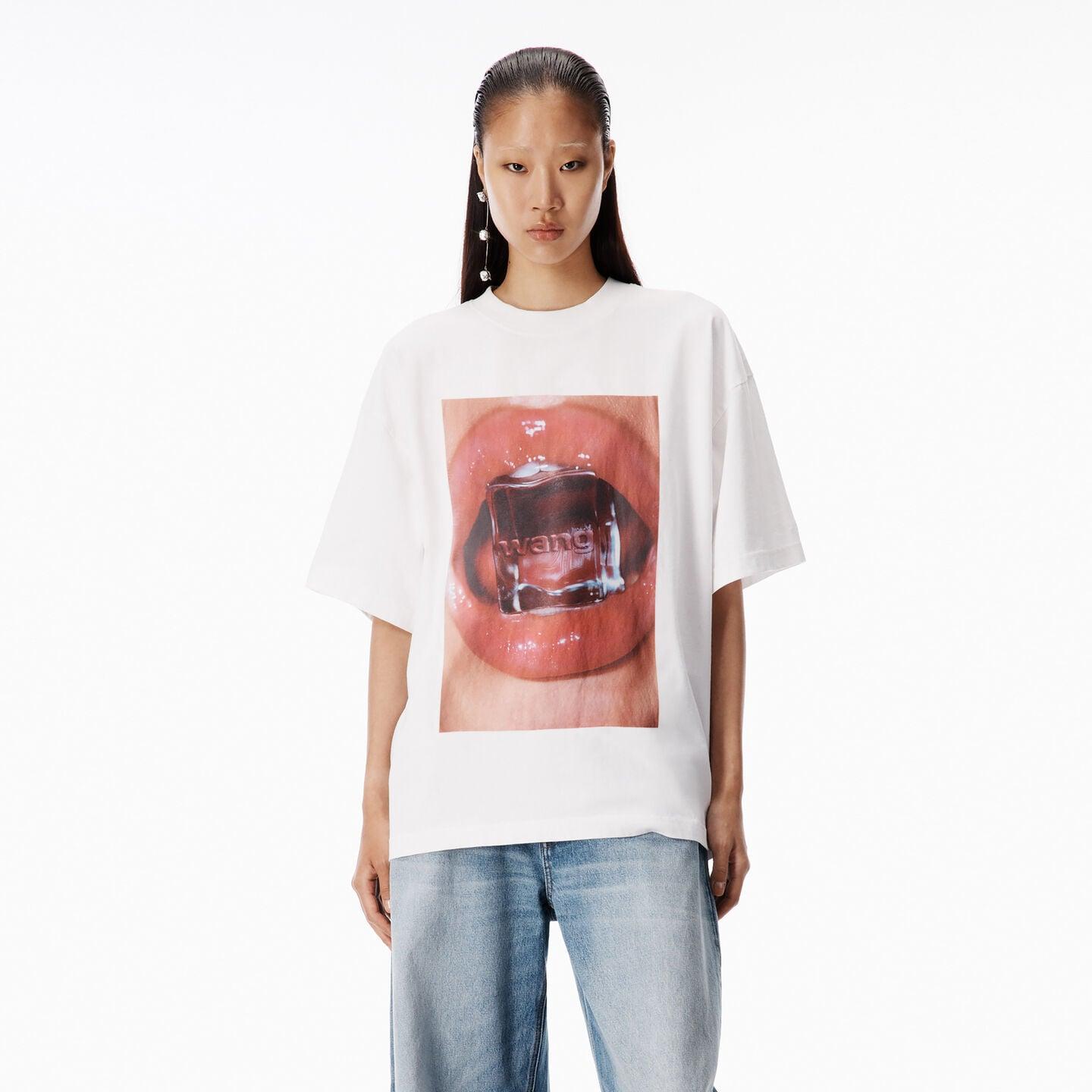 Alexander Wang Cube Oversized Tee in Red | Lyst