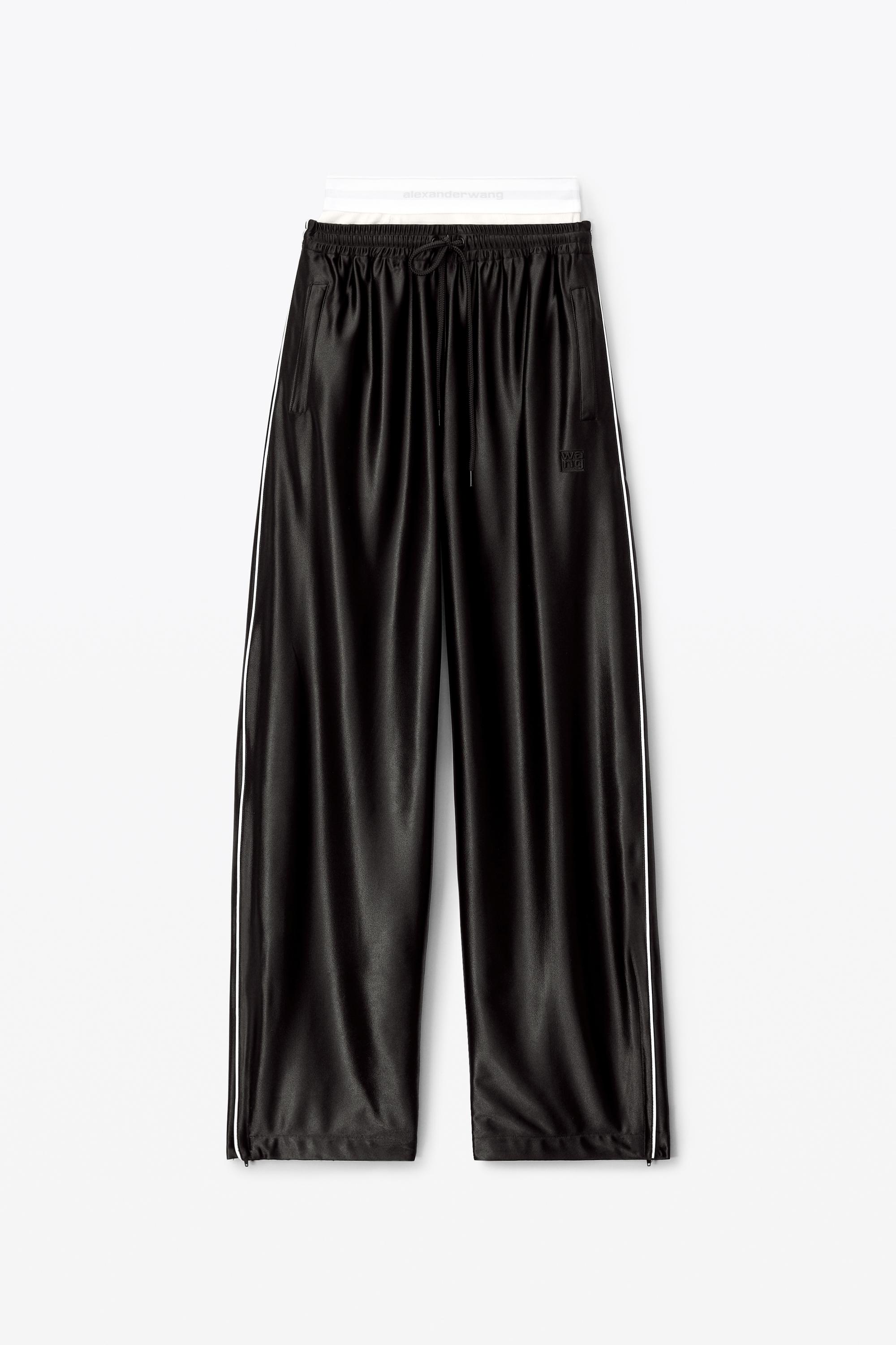 Alexander Wang Track Pant In Satin Jersey in Black | Lyst