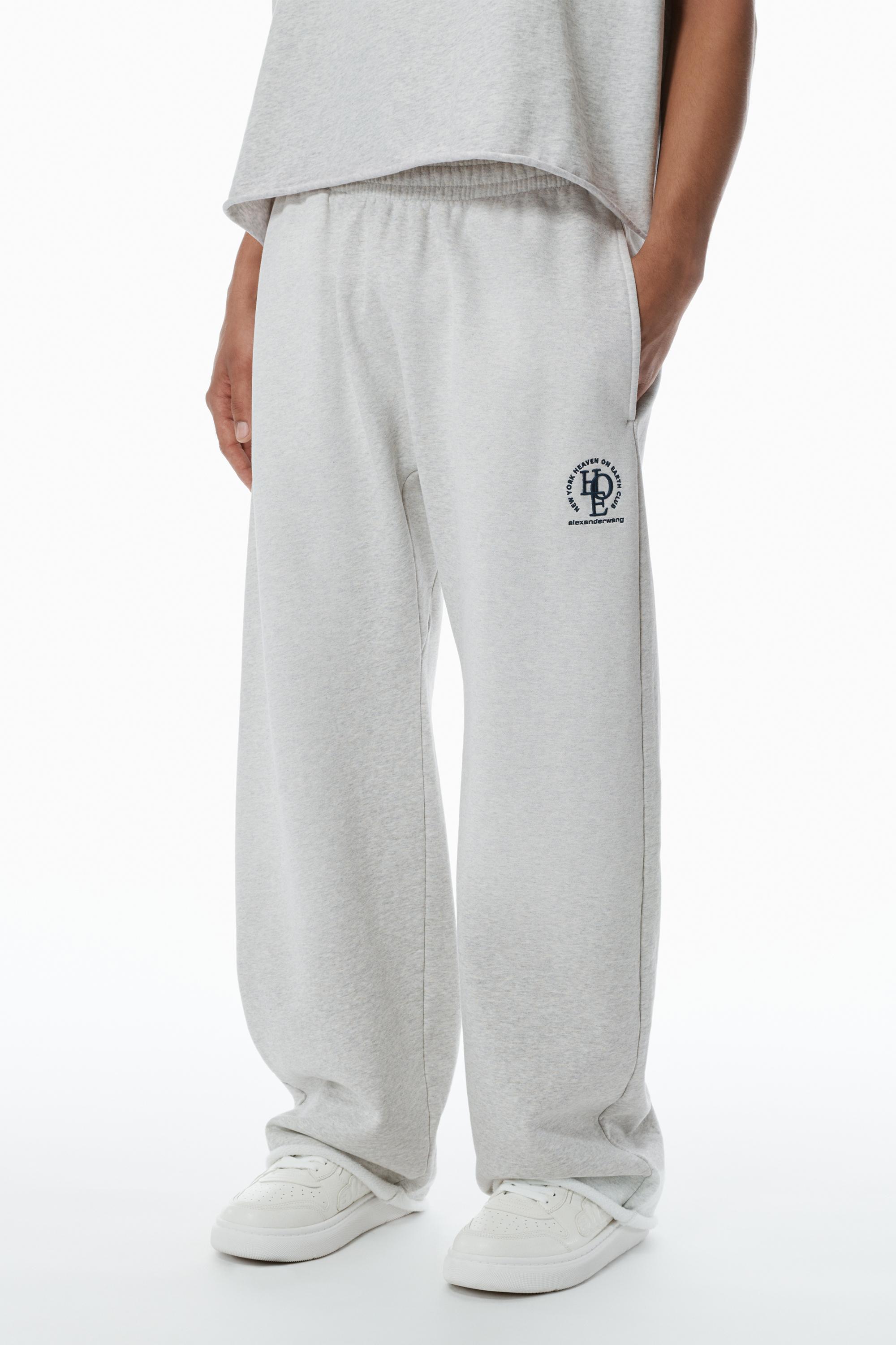 Alexander Wang Unisex Logo Oversized Cotton Terry Sweatpants in 