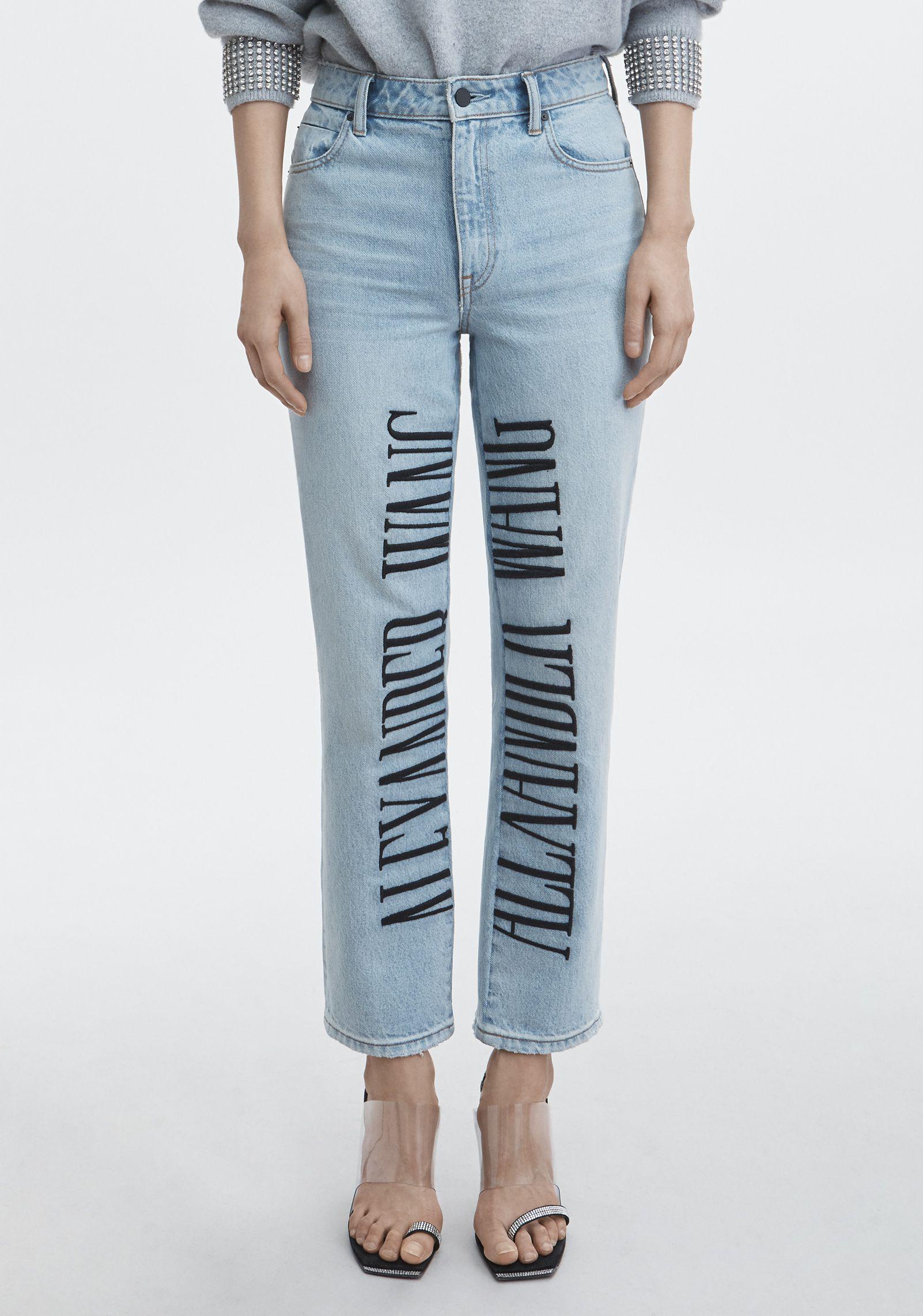 alexander wang embroidered jeans