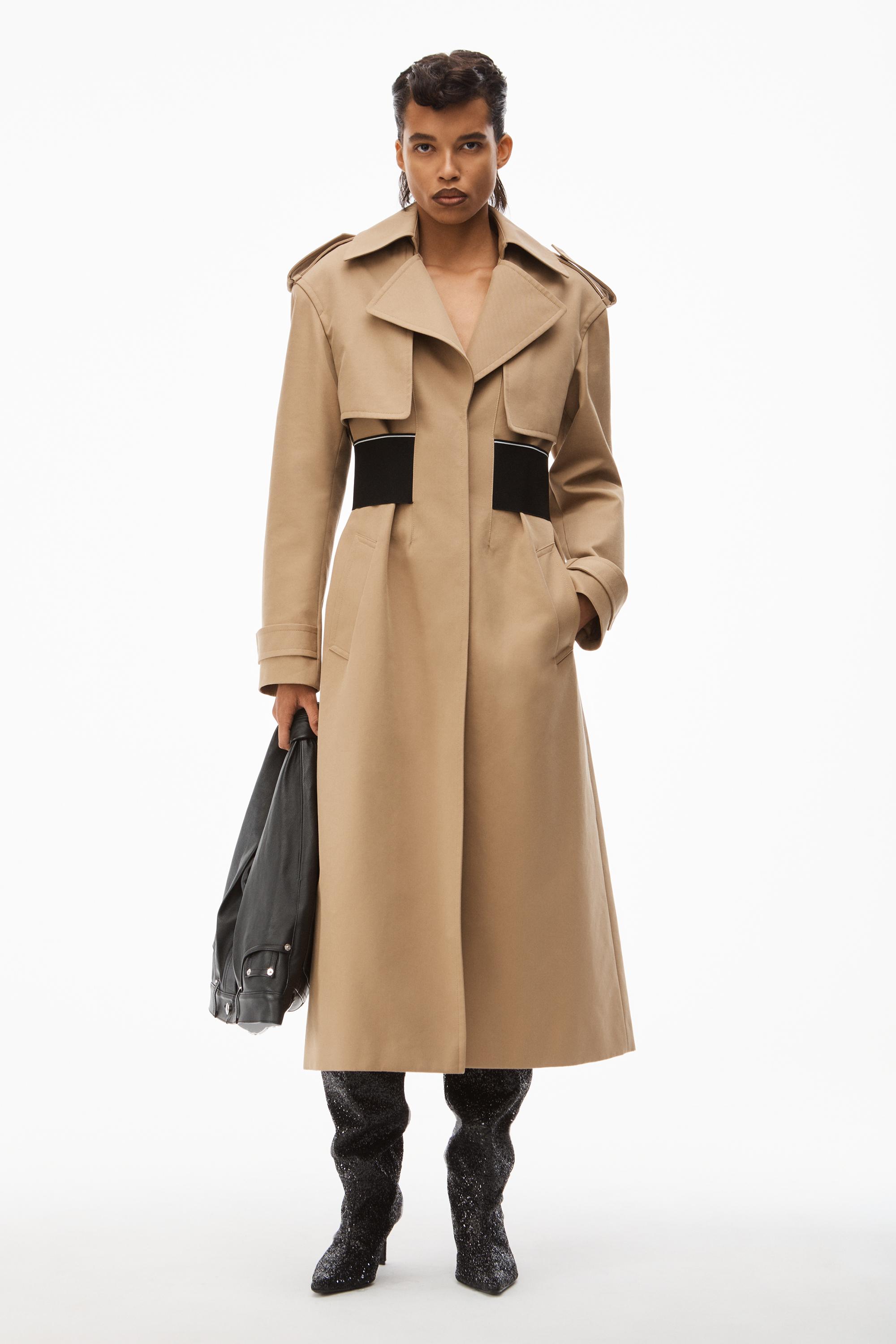 Alexander Wang Logo Trench Coat In Cotton Tailoring in Natural | Lyst