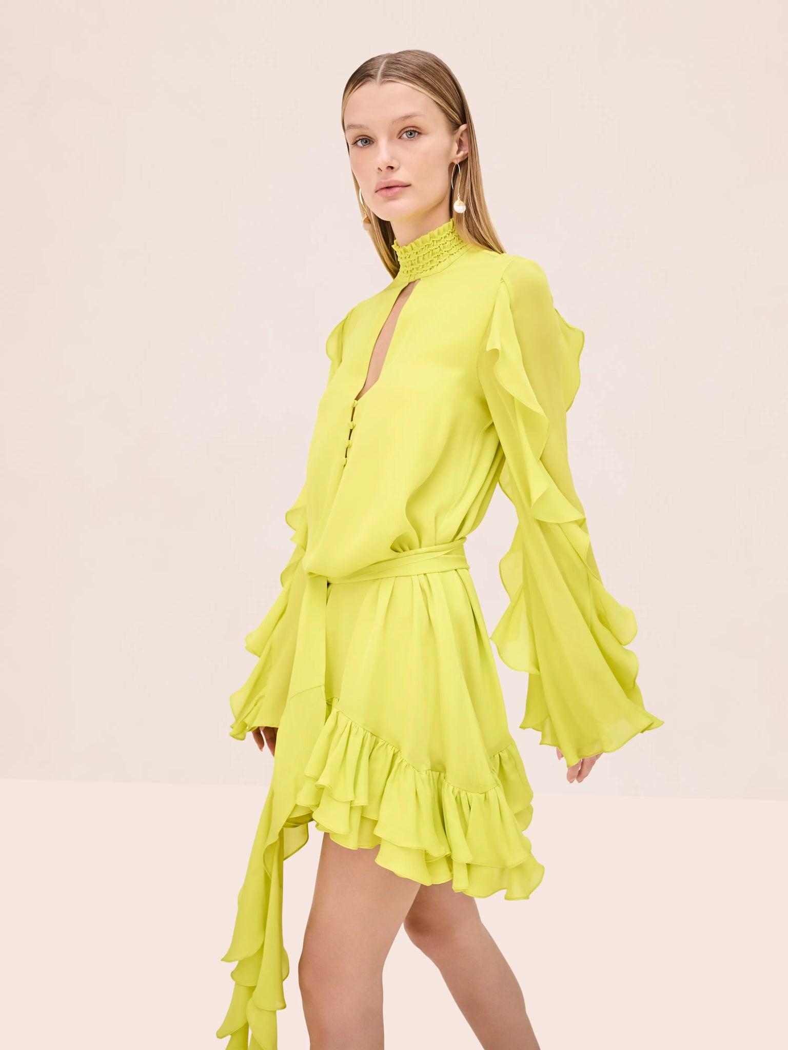 alexis dress yellow Saab by 83% rayon 17% nylon Lining Alexis - Saab Dress -