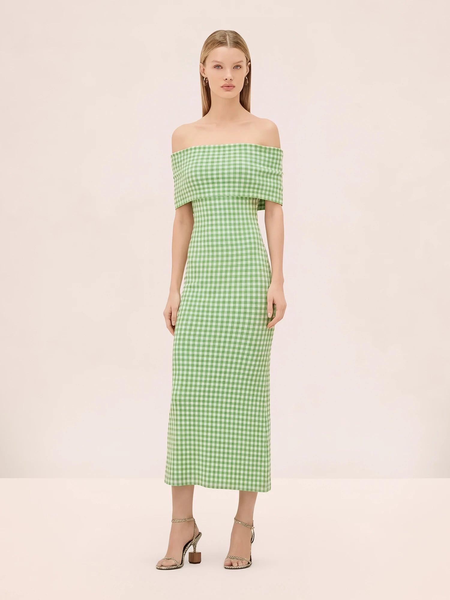 alexis green and white dress ALEXIS | Robia Dress