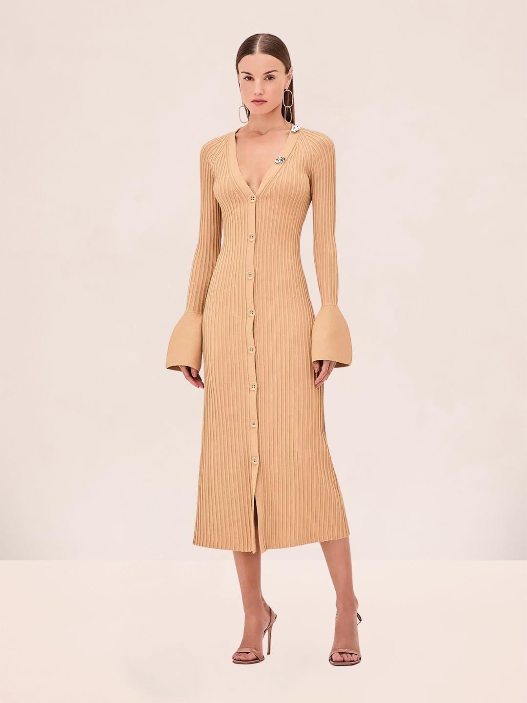alexis dresses for fall Alexis Midi Dress, in Rose Gold Luxe Satin, Size: Small | Show Me Your Mumu