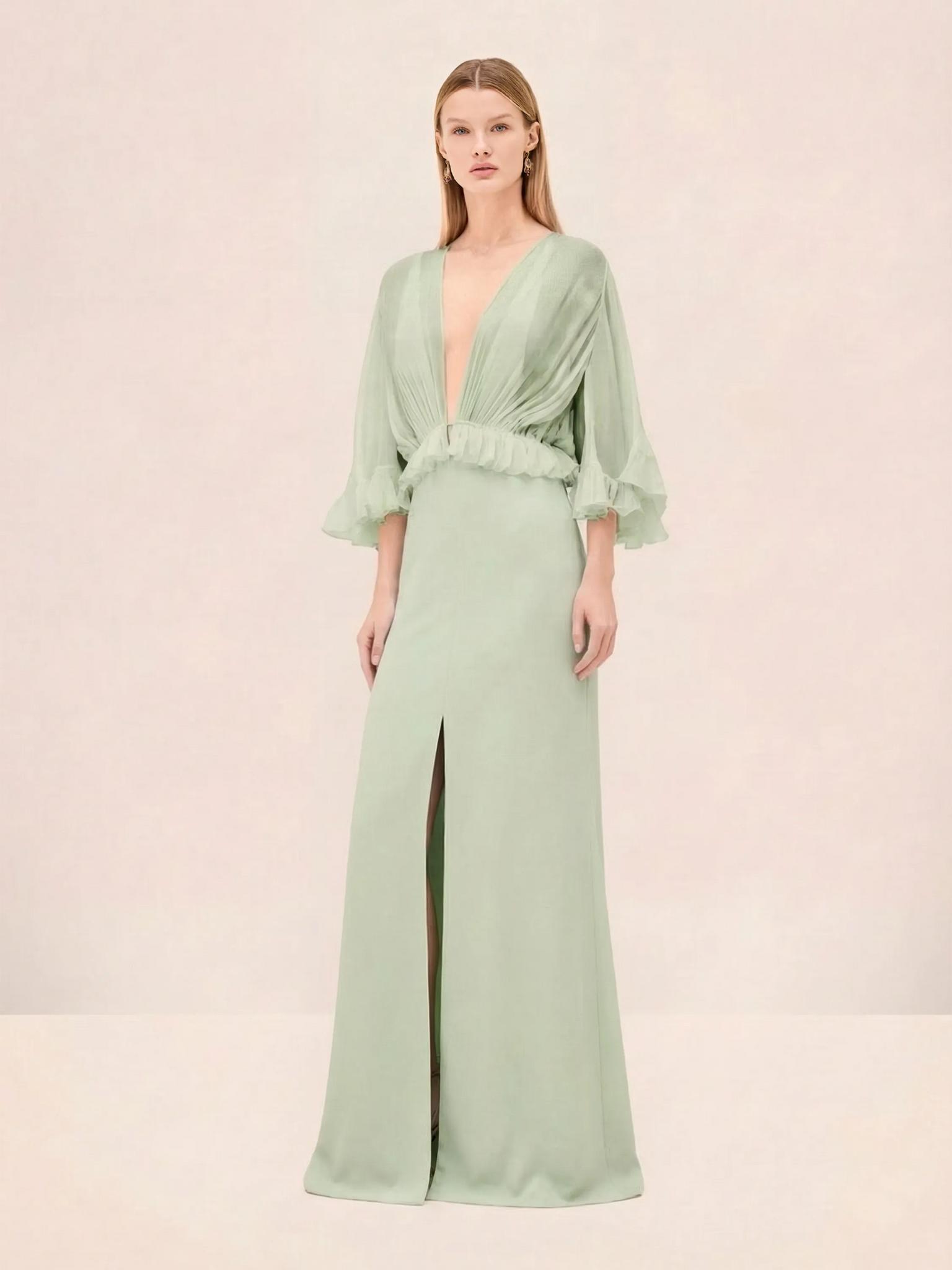 forest green maid of honor dress Amelia Forest Green Satin Bridesmaid Dress | Bias-Cut Maxi | Sizes 8–20 main image 0