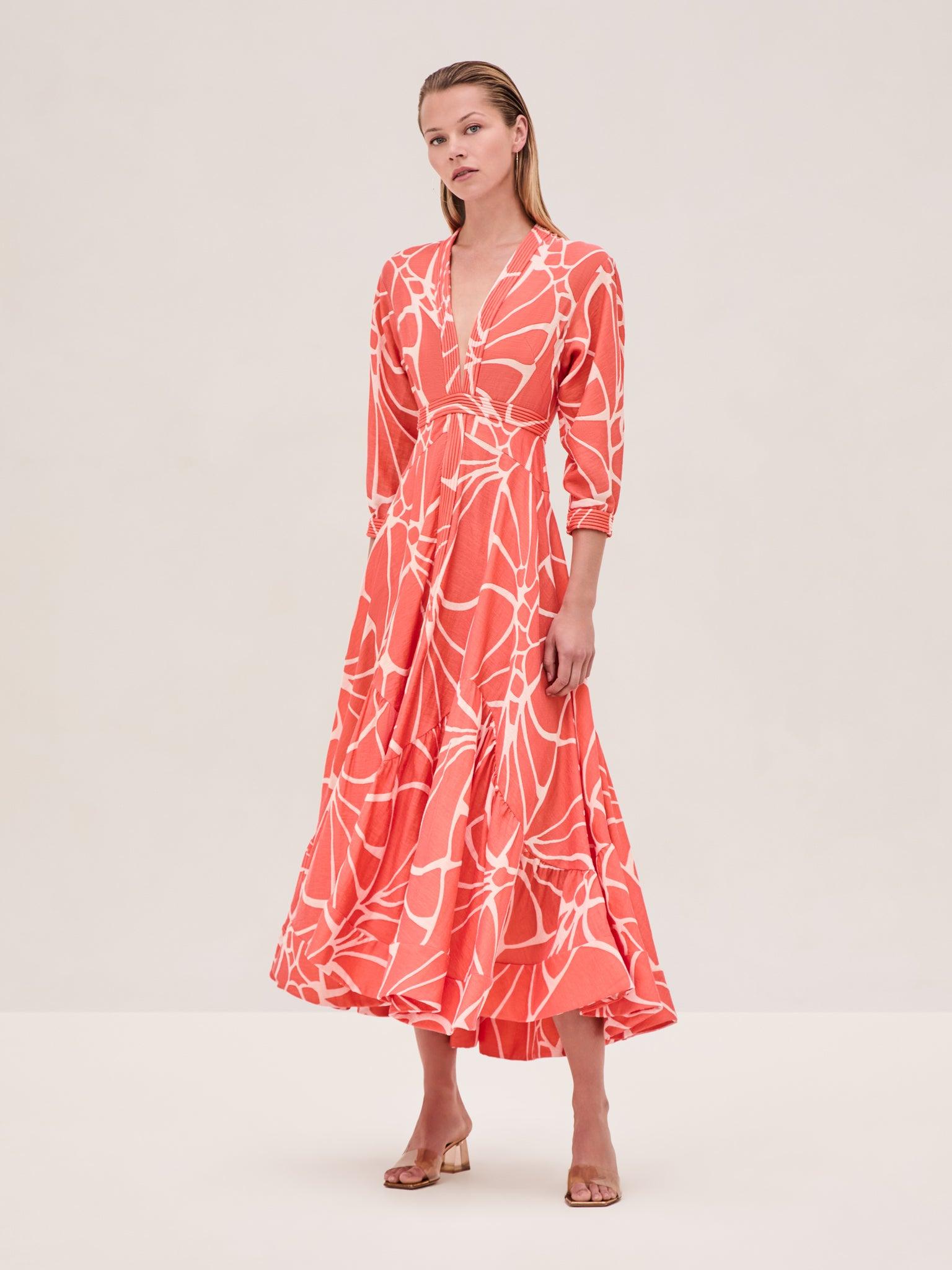 knee length dresses for ladies Alexis Avanna Dress Midi in Obsidian Brown  Leigh's of Breton Village