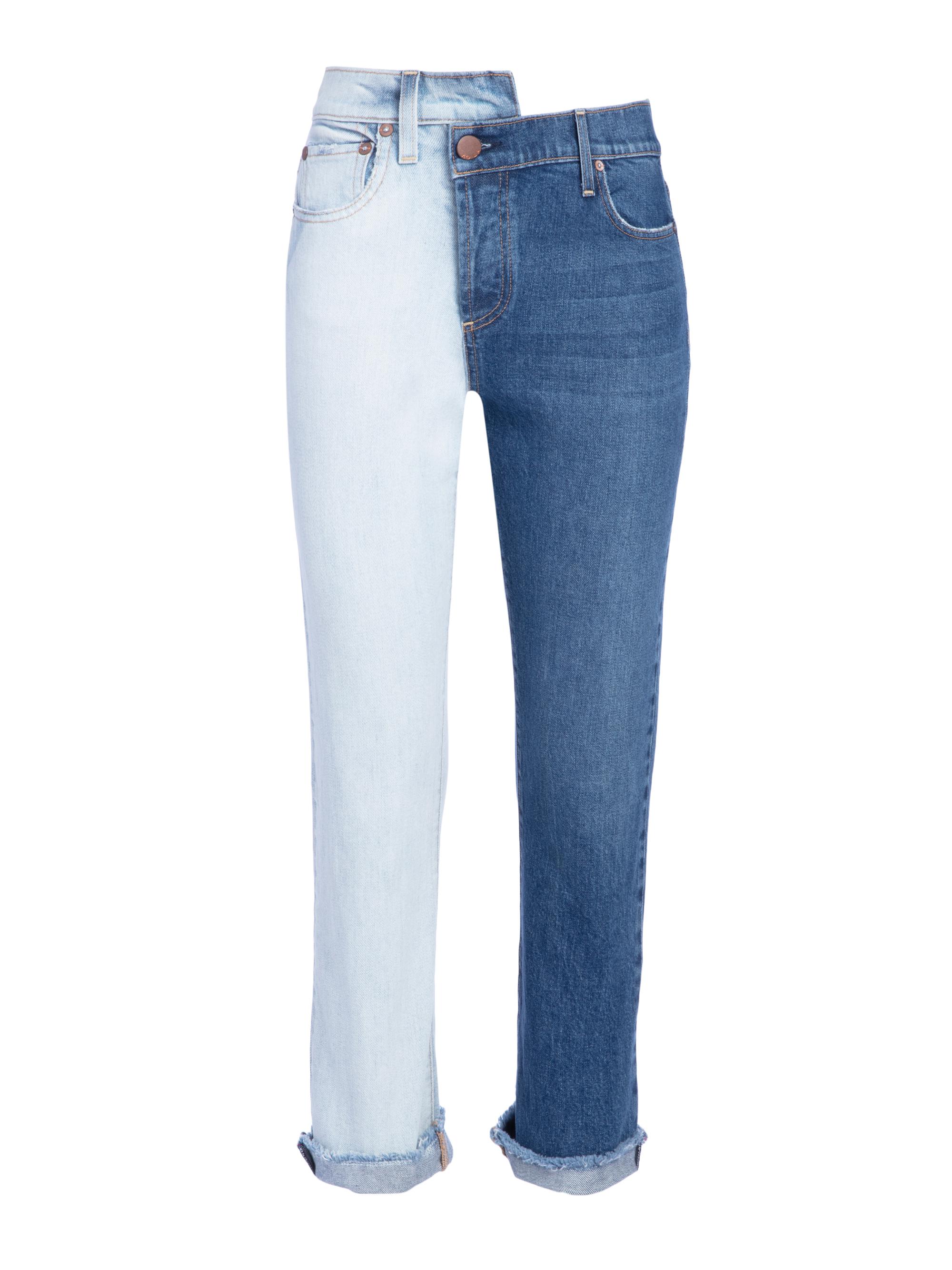 two tone boyfriend jeans