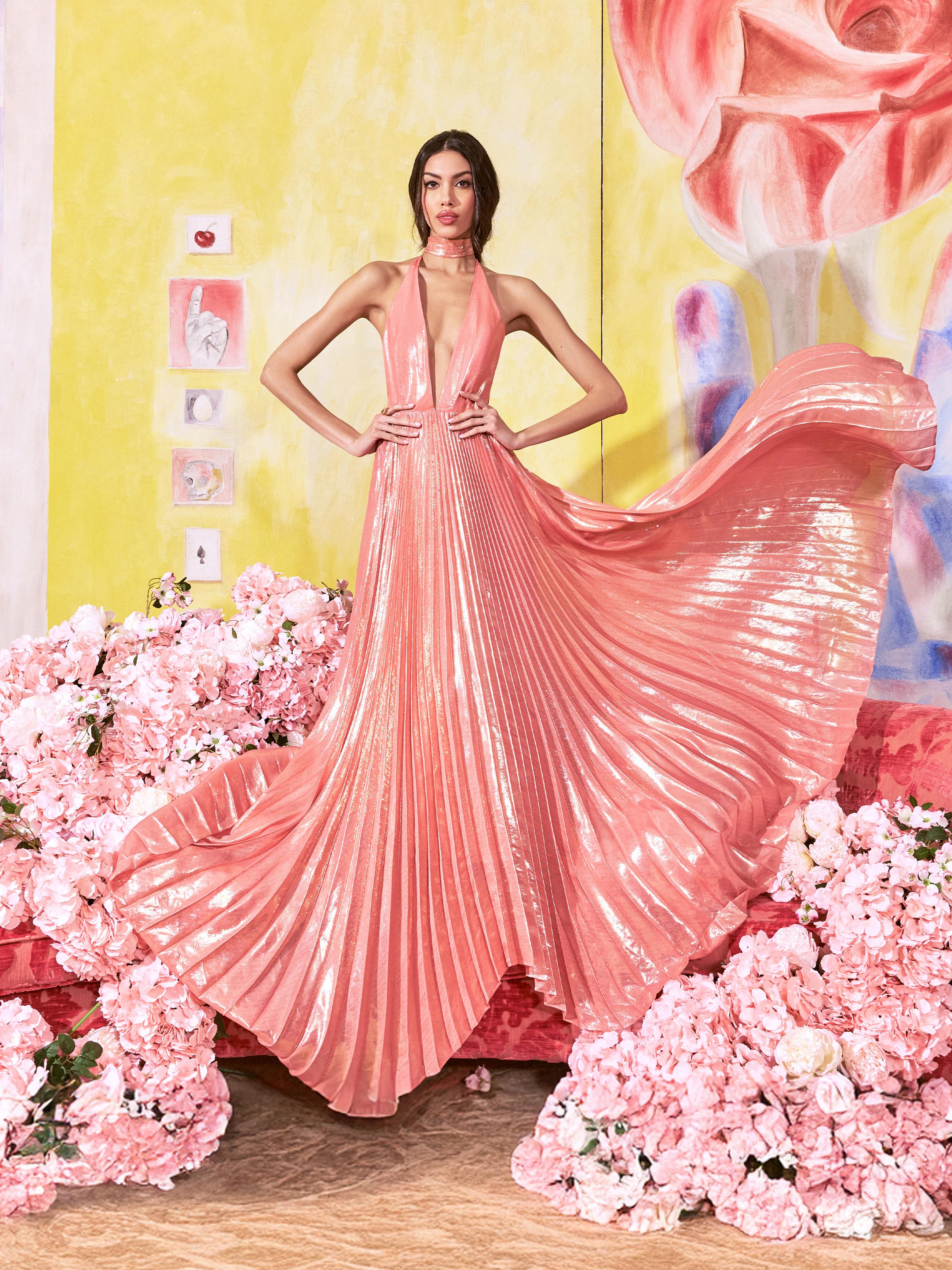 【Alice+Olivia】アリスアンドオリビア ADALYN マキシドレス Alice + Olivia Adalyn Halter Maxi Dress in Pink | Lyst