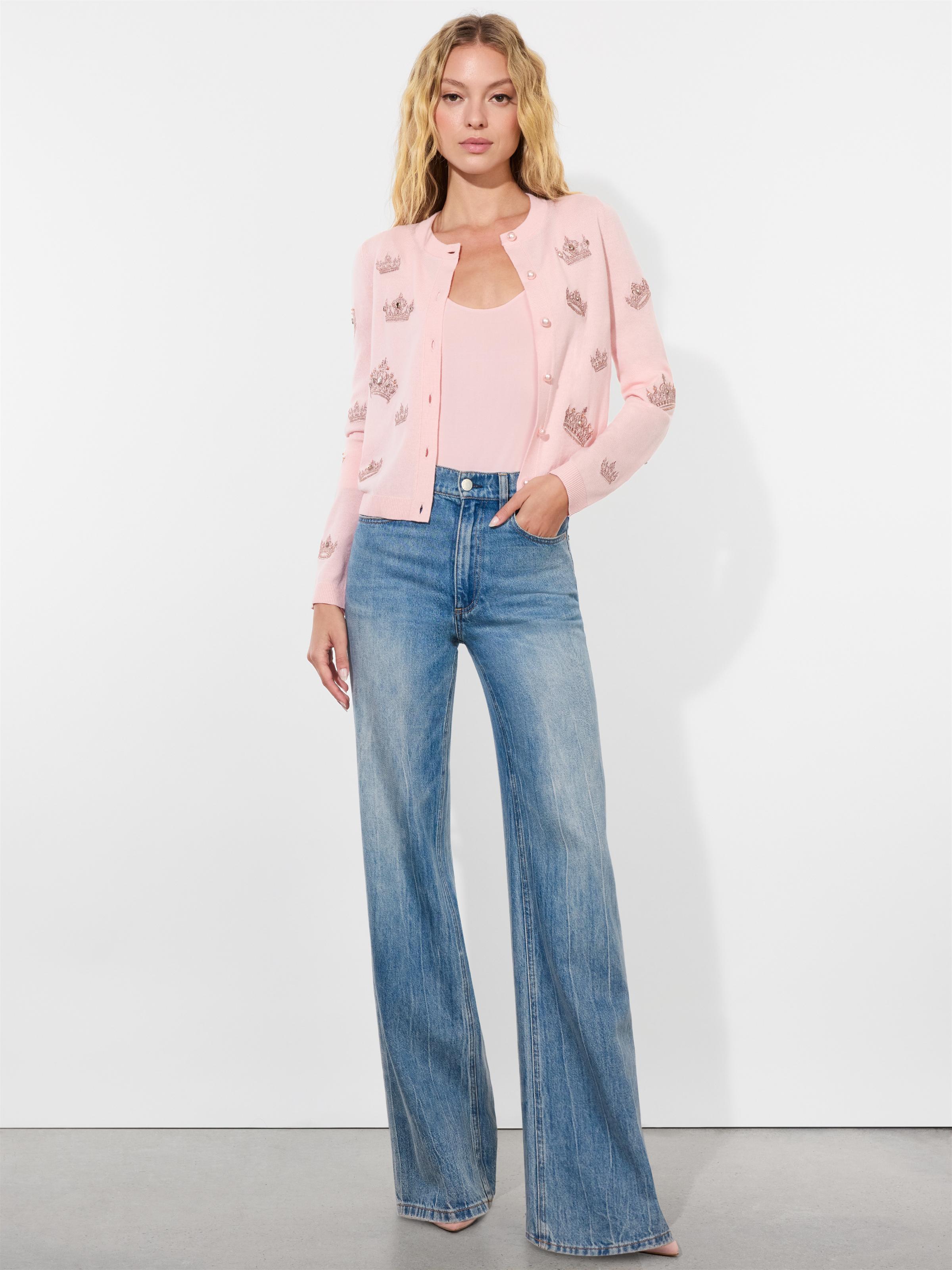 Alice Olivia Ruthy Cardigan in Pink Lyst