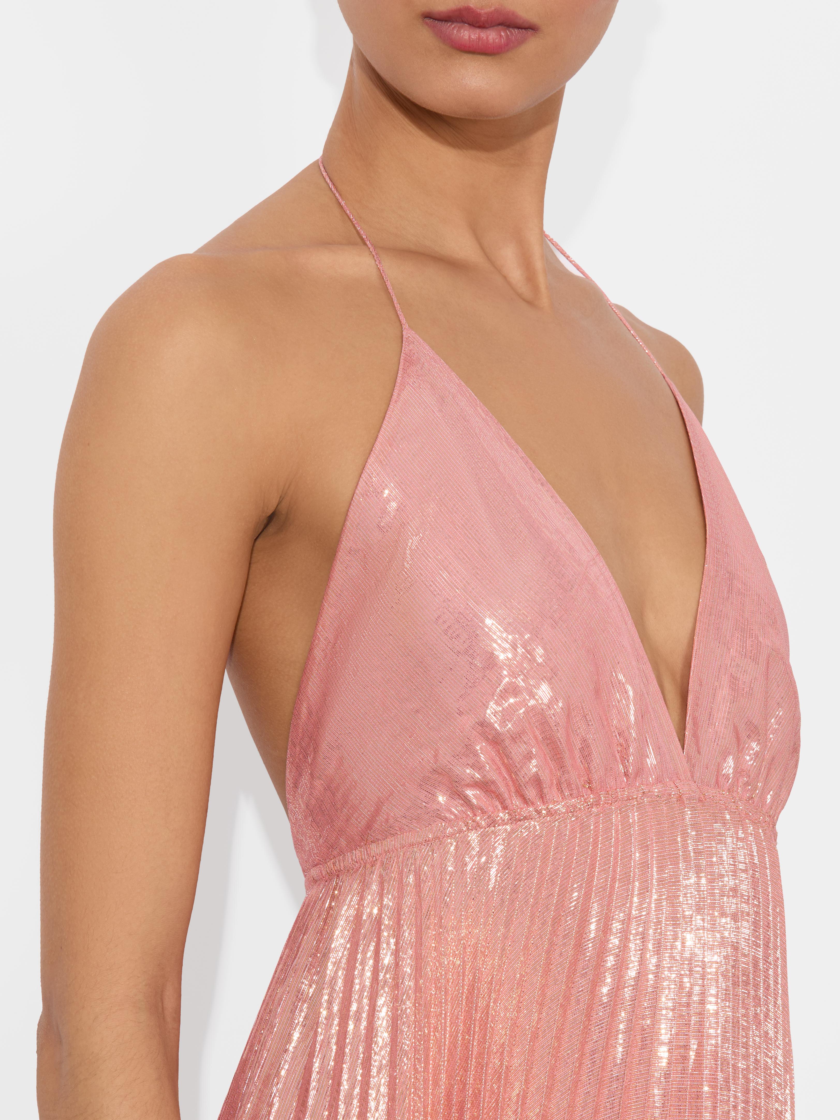 Alice + Olivia Adalyn Halter Maxi Dress in Pink | Lyst