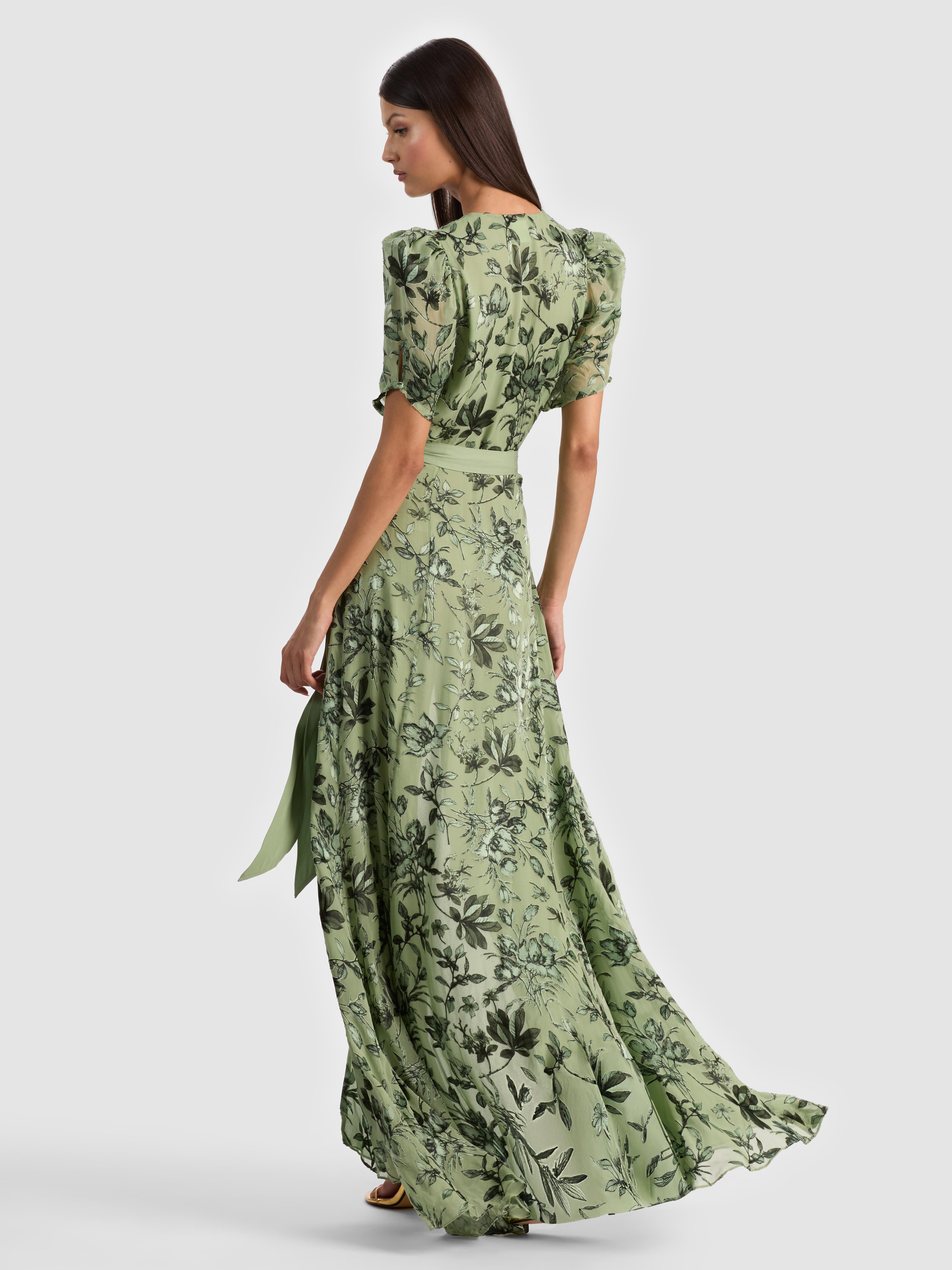 Alice + Olivia Tiana Maxi Dress in Green | Lyst