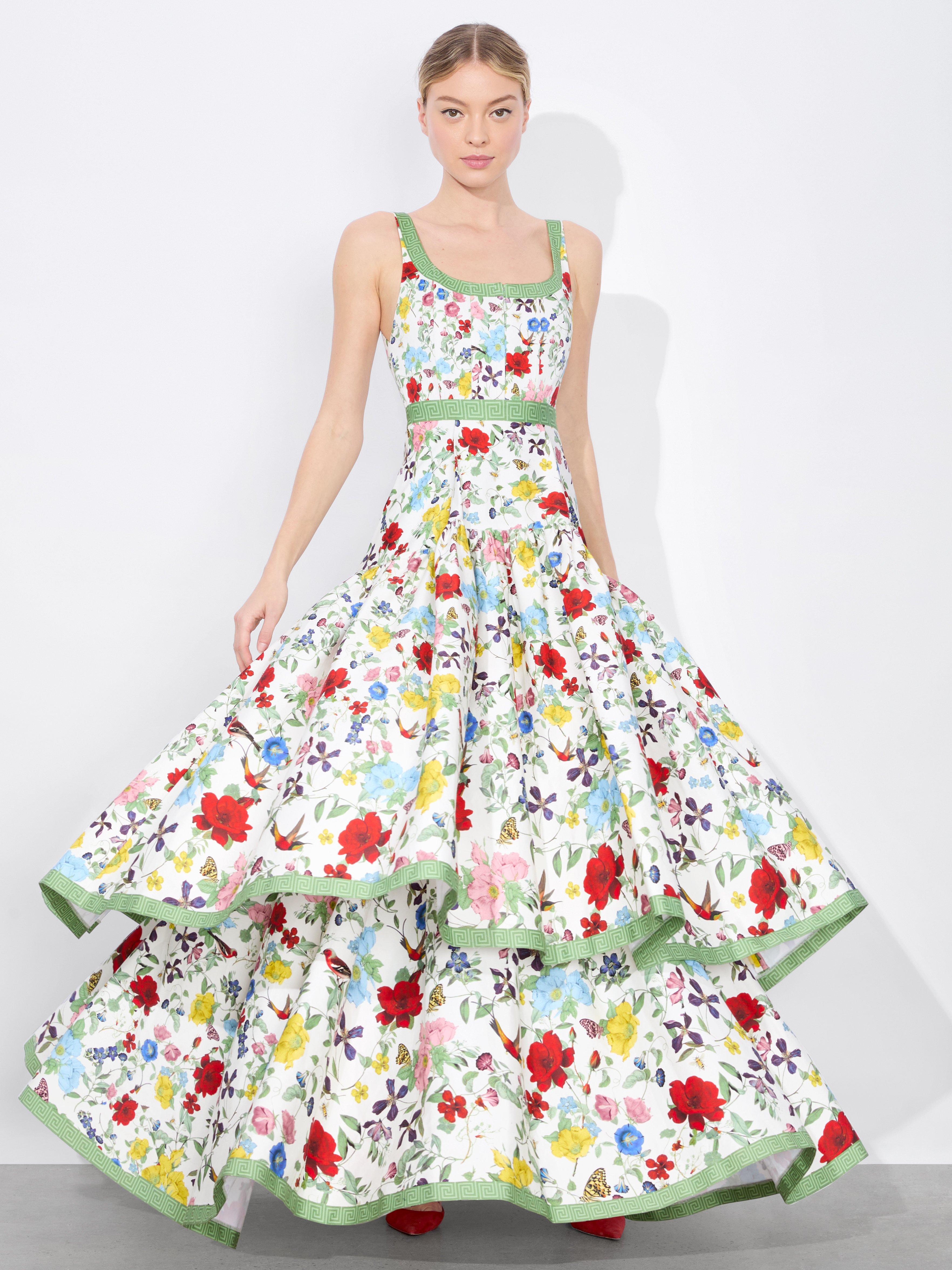 Alice + Olivia Diana Gown With Detachable Hem in White | Lyst