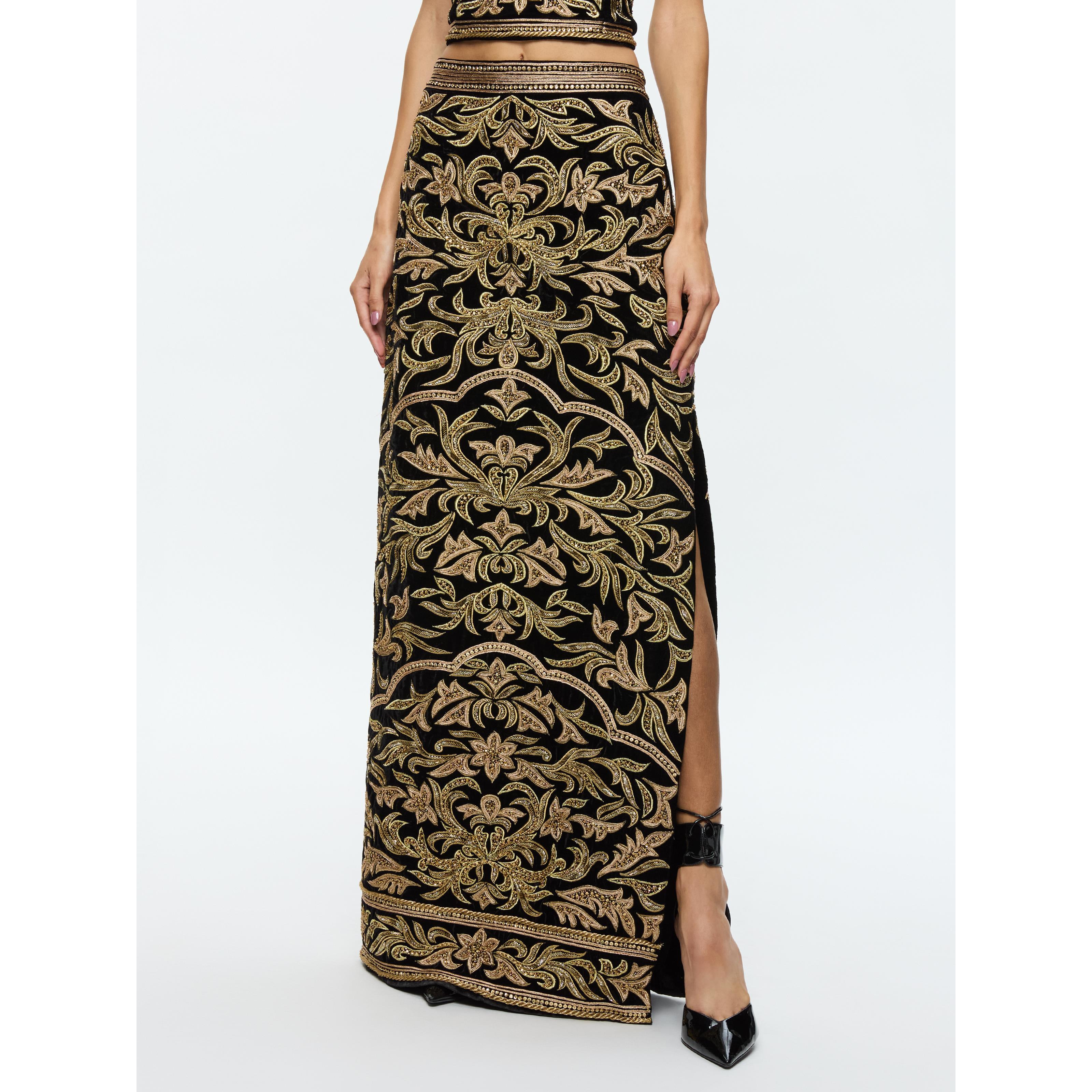 ALICE+OLIVIA スリット入り 花柄マキシスカート STEPHINE ALICE+OLIVIA スリット入り 花柄マキシスカート STEPHINE スカート