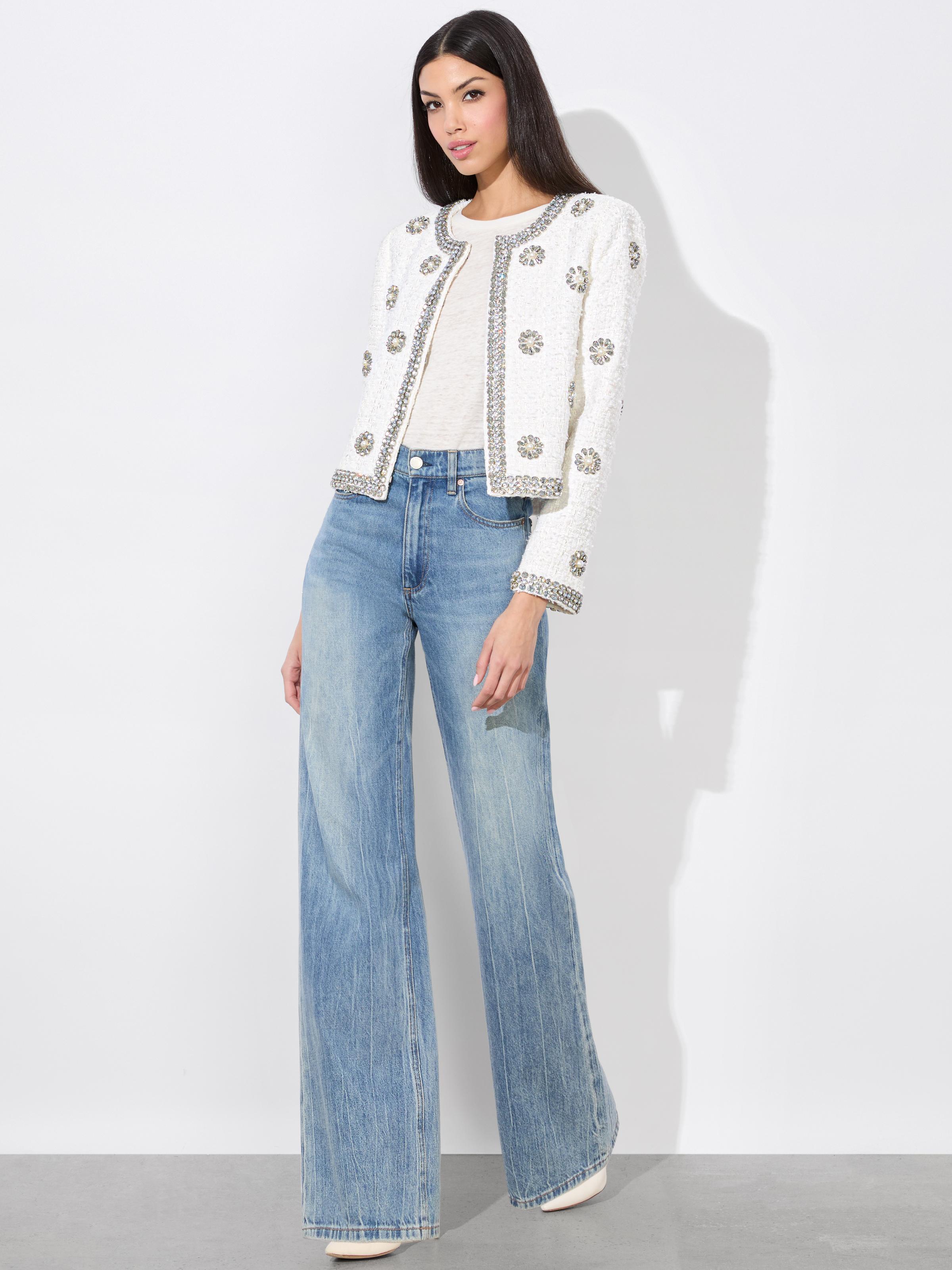 ❣️25新作 ♡ Alice+Olivia 白デニムジャケット 新品♡　639 ❣️25新作 ♡ Alice+Olivia 白デニムジャケット 新品♡ 639