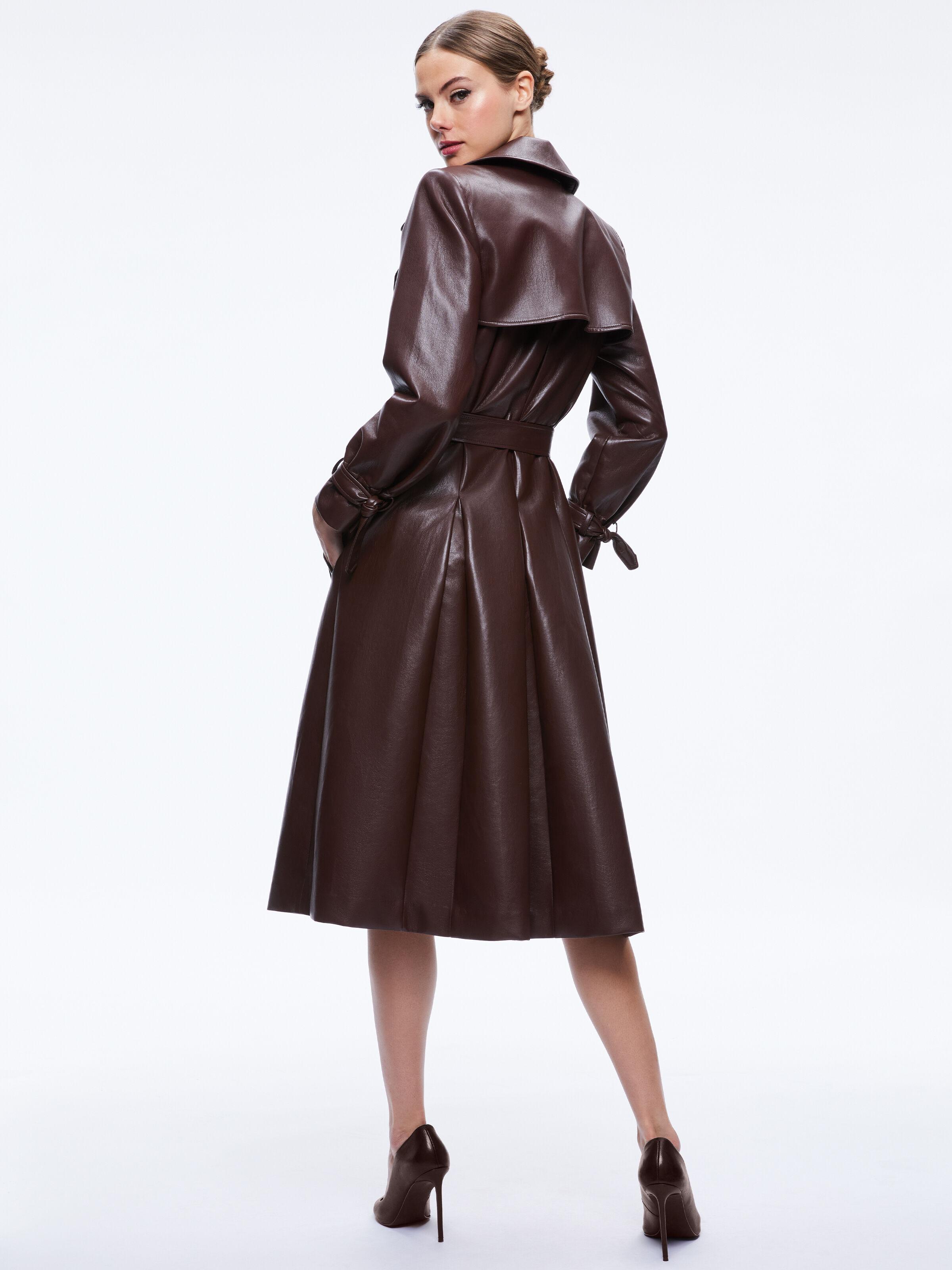 Women's faux clearance leather trench coats