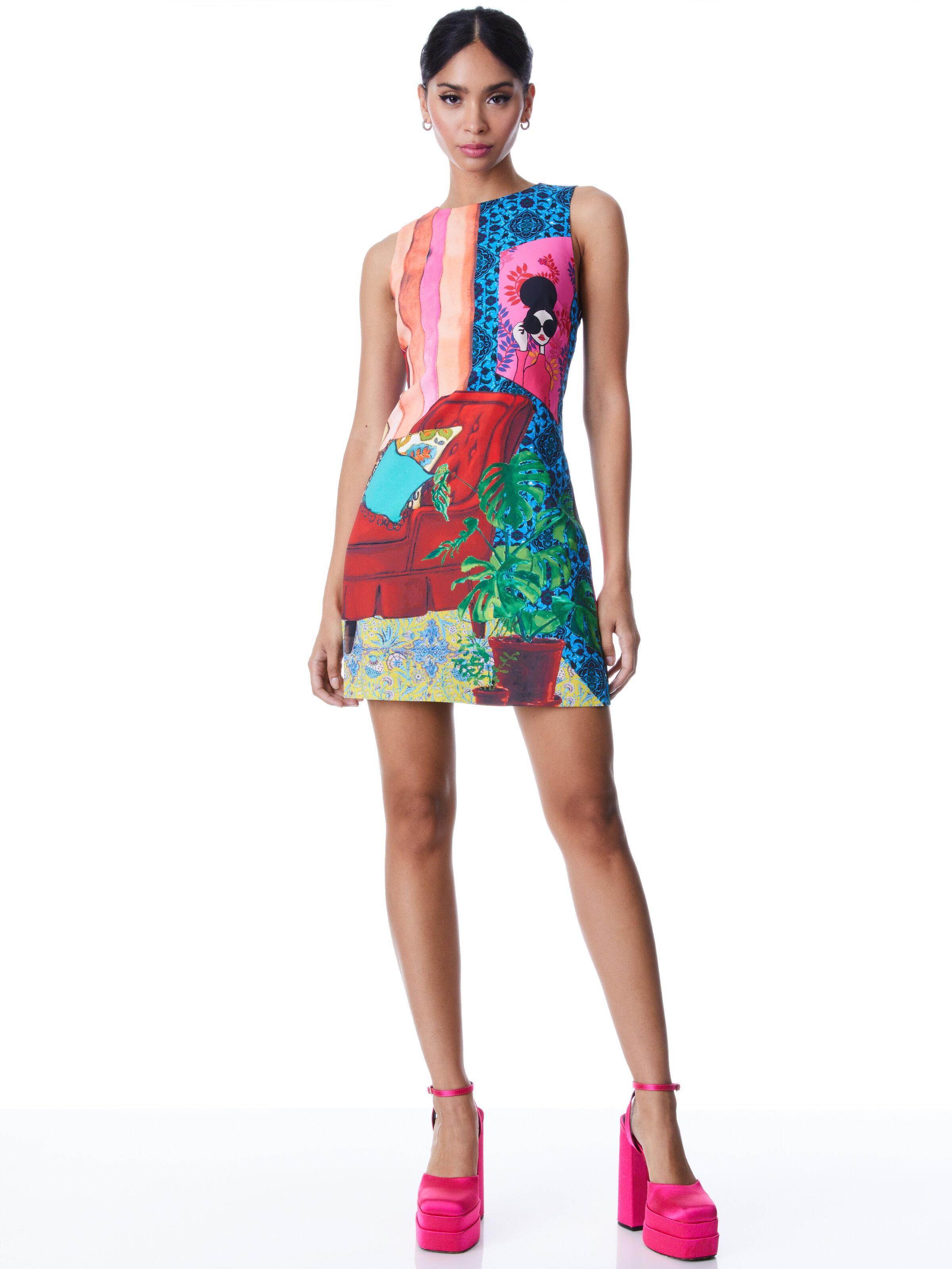 Alice and olivia patchwork dress cheap