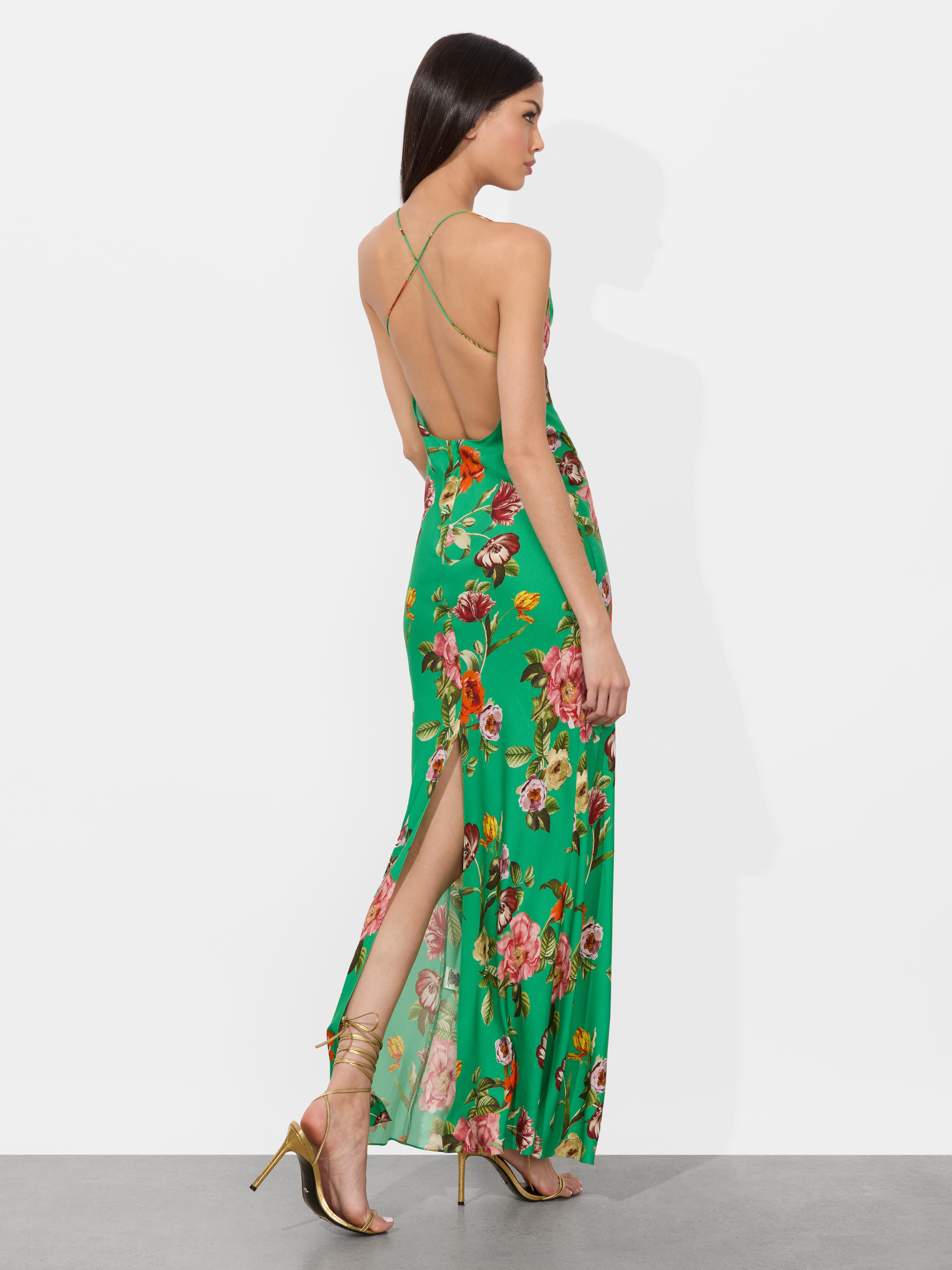 alice and olivia green slip dress JULIETTA MINI SLIP DRESS in EMERALD