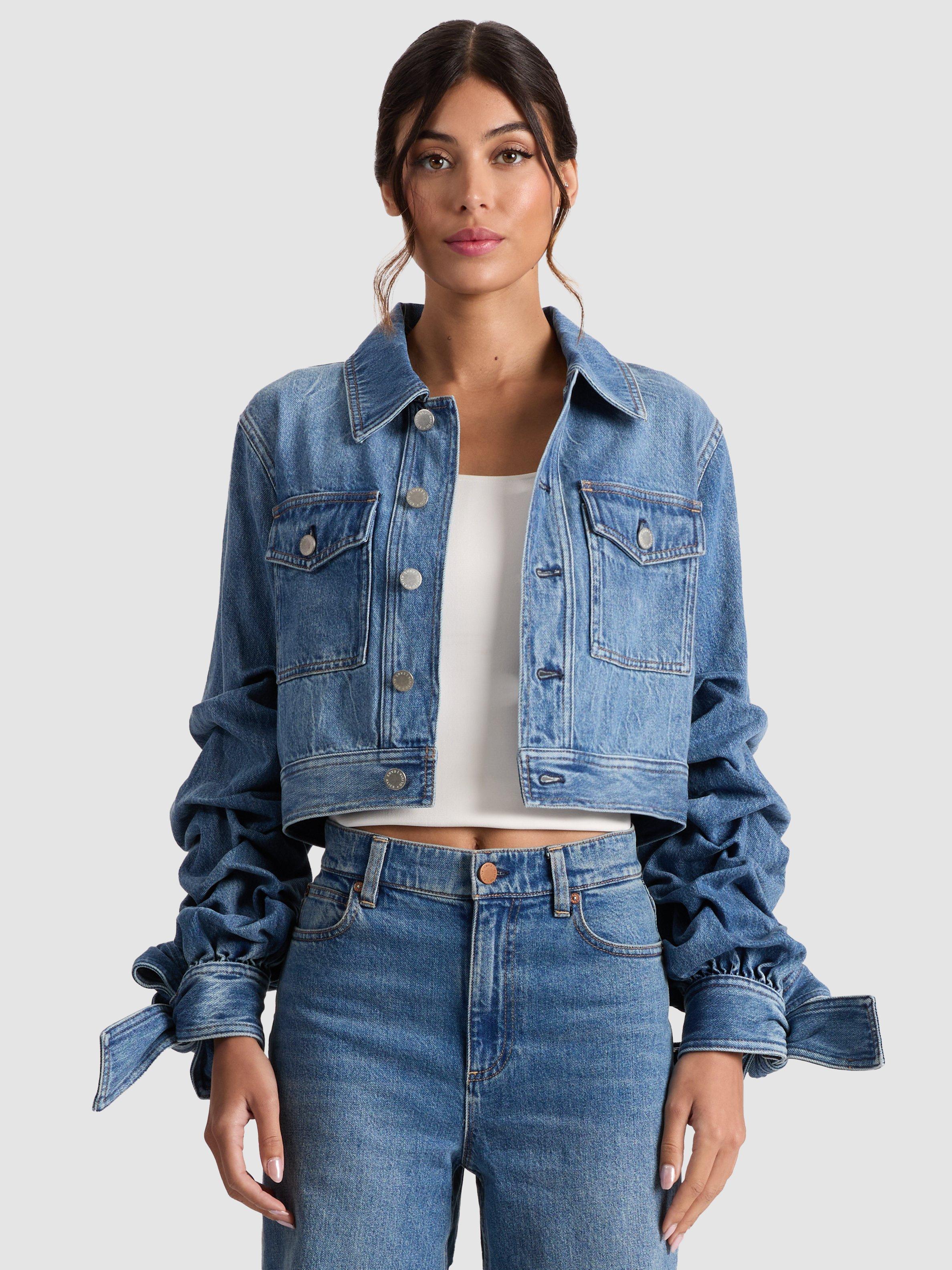 Alice + Olivia Tiff Denim Jacket in Blue | Lyst