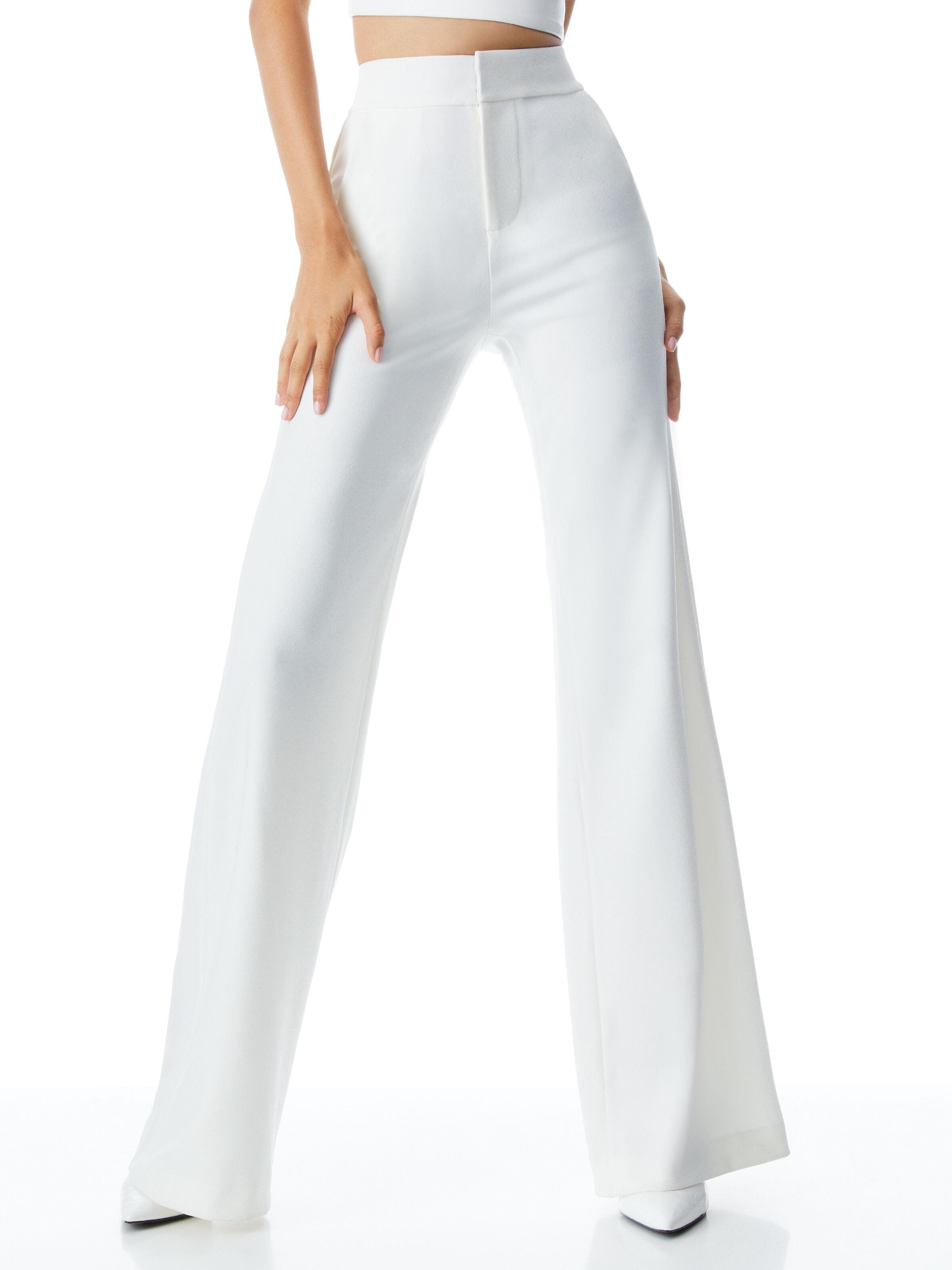 Alice + Olivia Alice + Olivia Deanna High Waisted Bootcut Pant in White |  Lyst