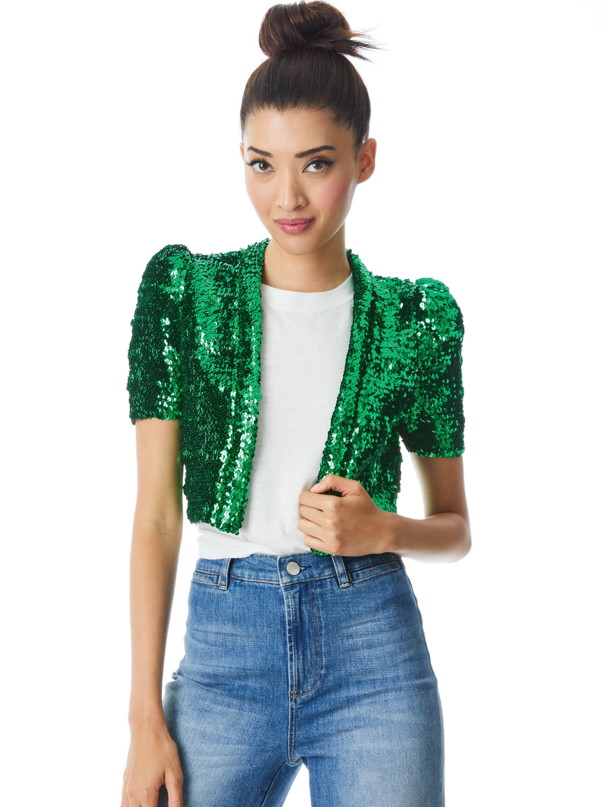 green sequin bolero