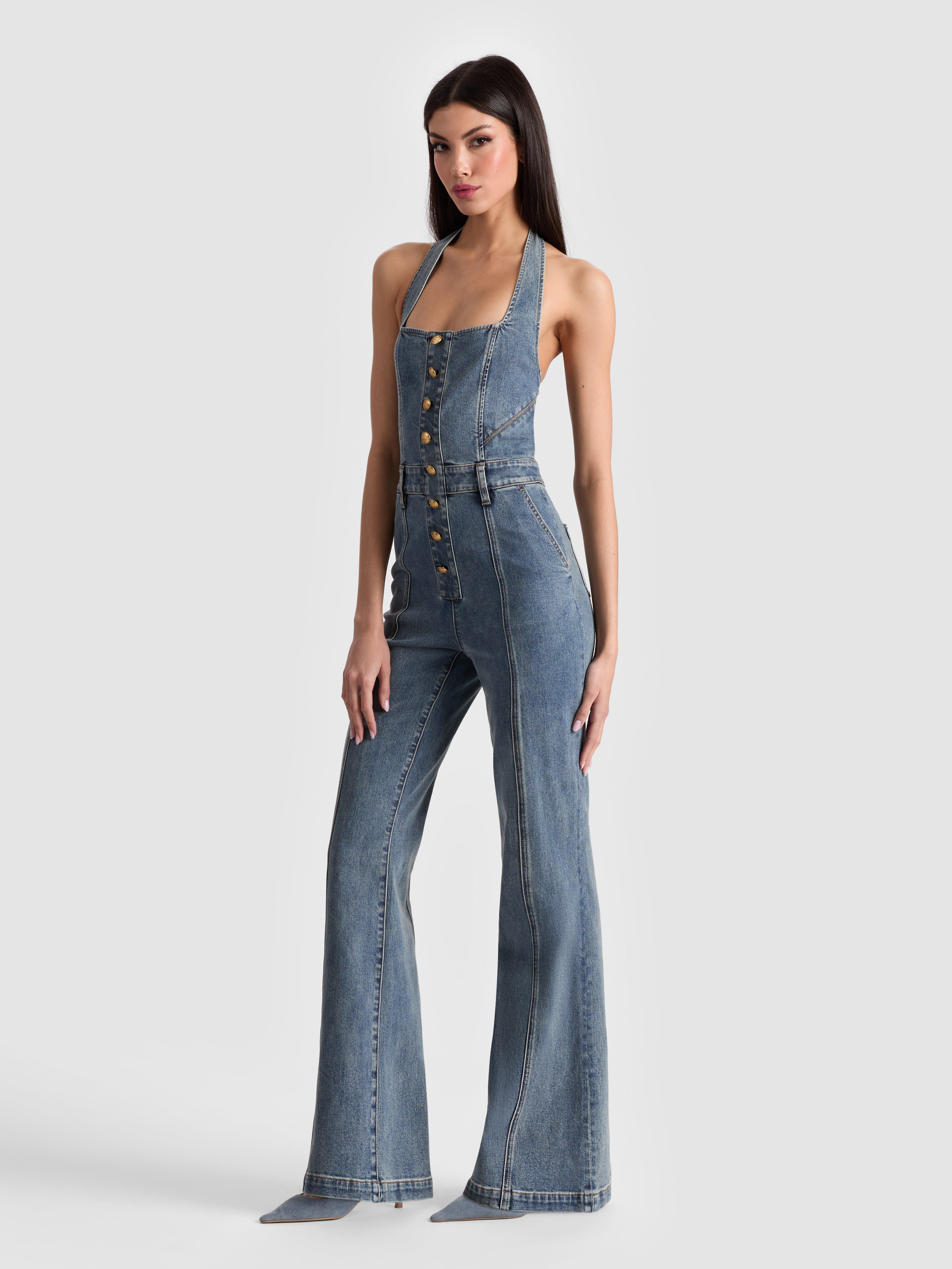 ALICE+OLIVIA デニム ジャンプスーツ PENNIE Alice + Olivia Jumpsuits and rompers for Women | Online Sale