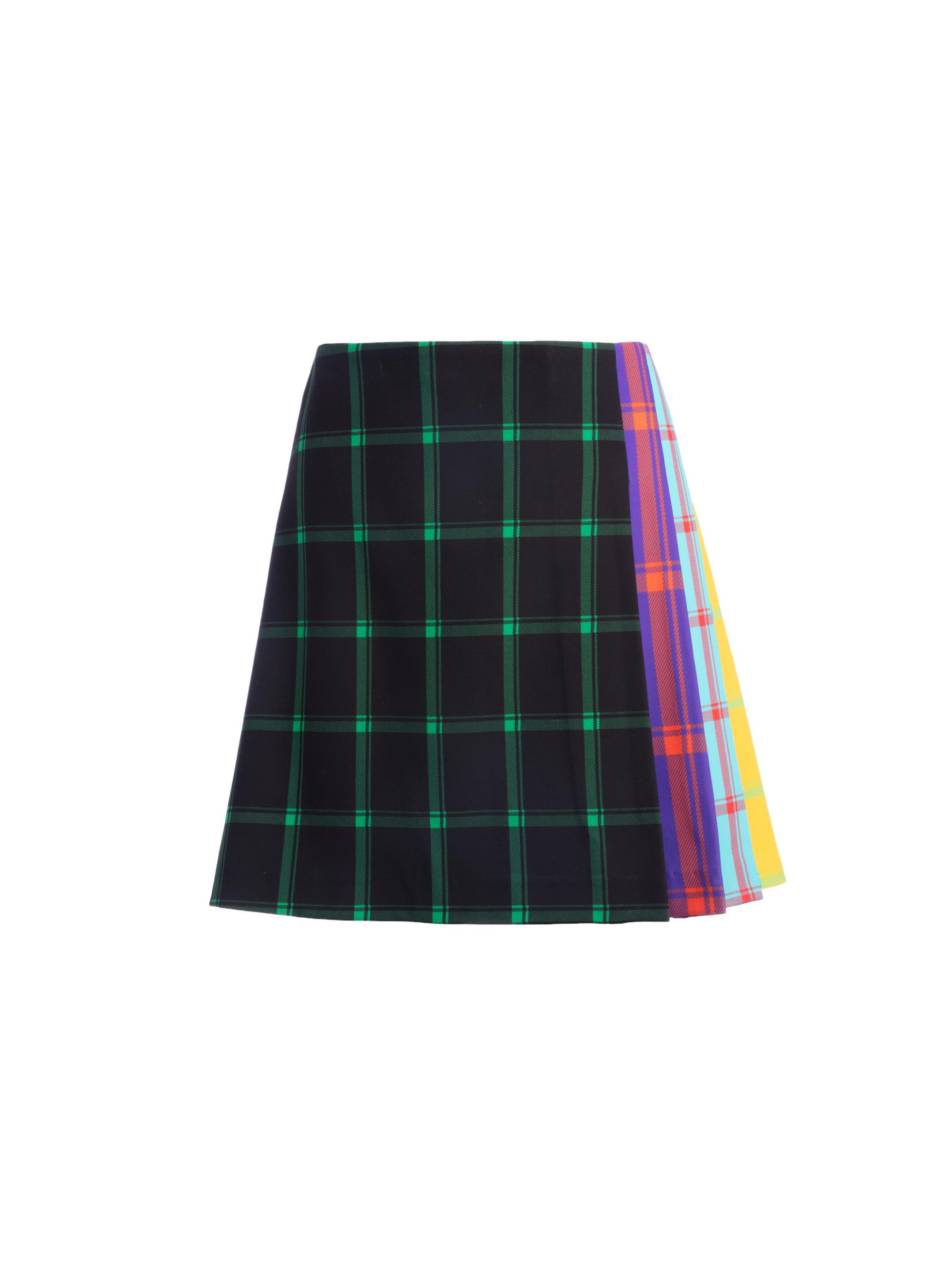 Alice Olivia Semira Pleated Plaid Mini Skirt Lyst